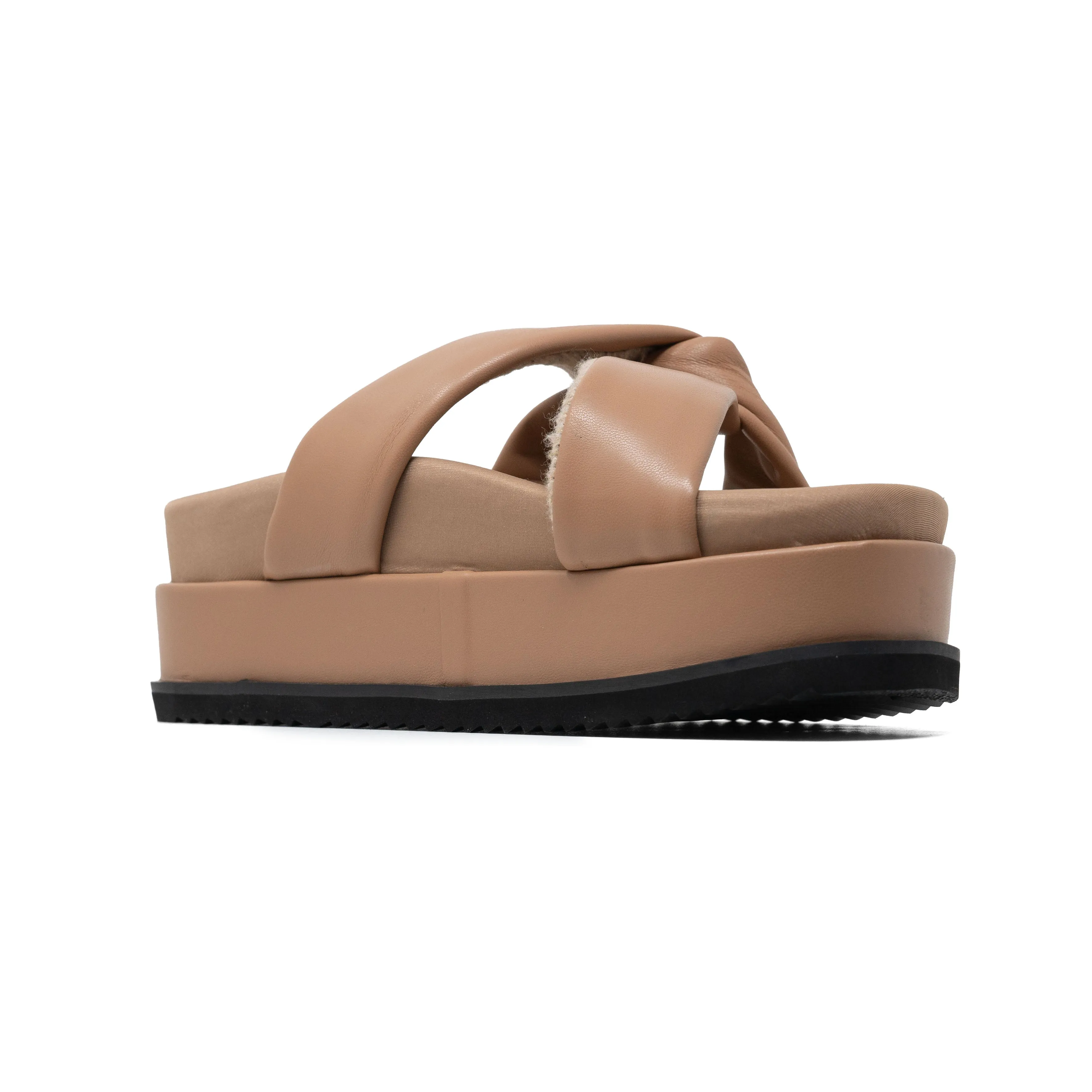 ROAM SIDE SLIP STACK PLATFORM NUDE VEGAN LEATHER