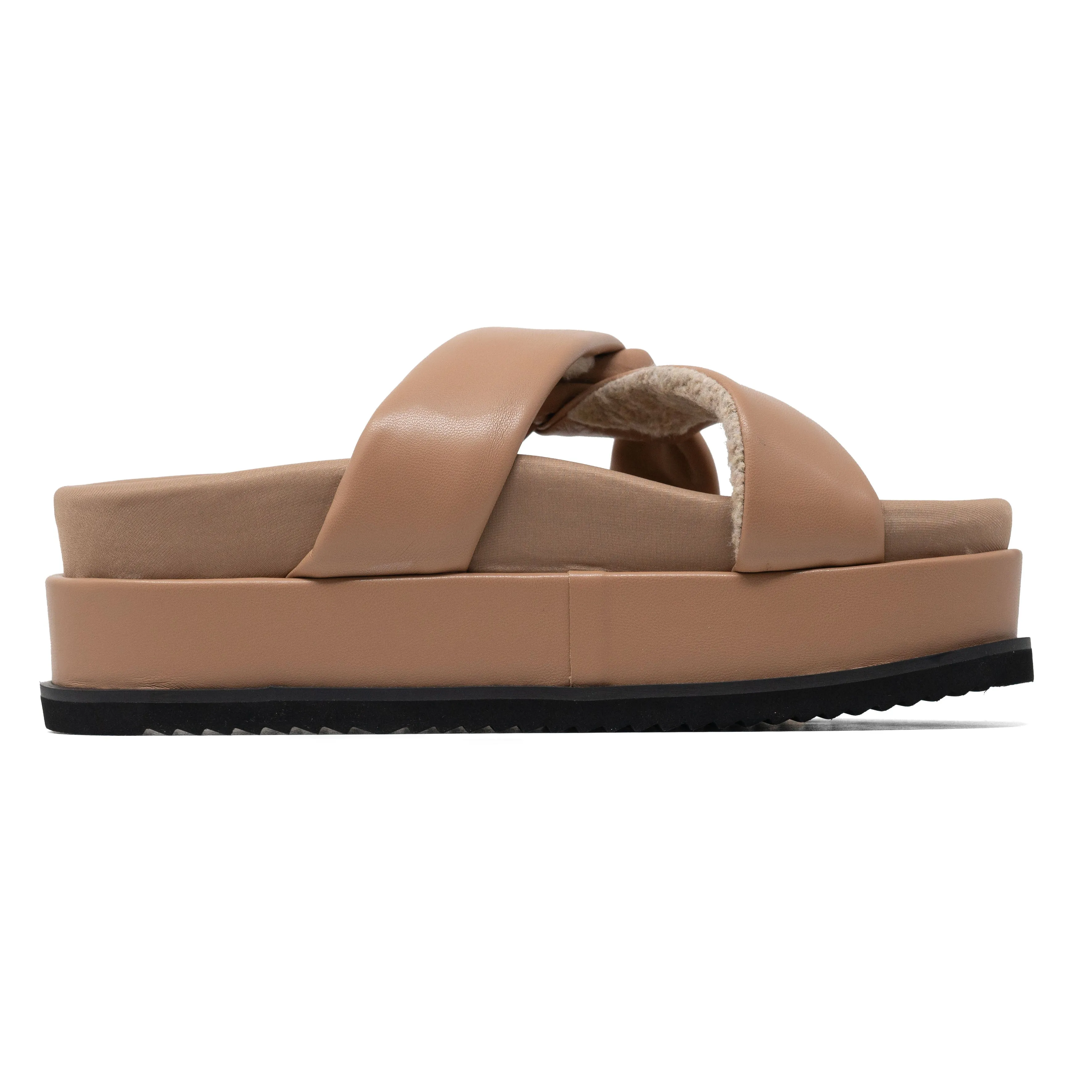 ROAM SIDE SLIP STACK PLATFORM NUDE VEGAN LEATHER