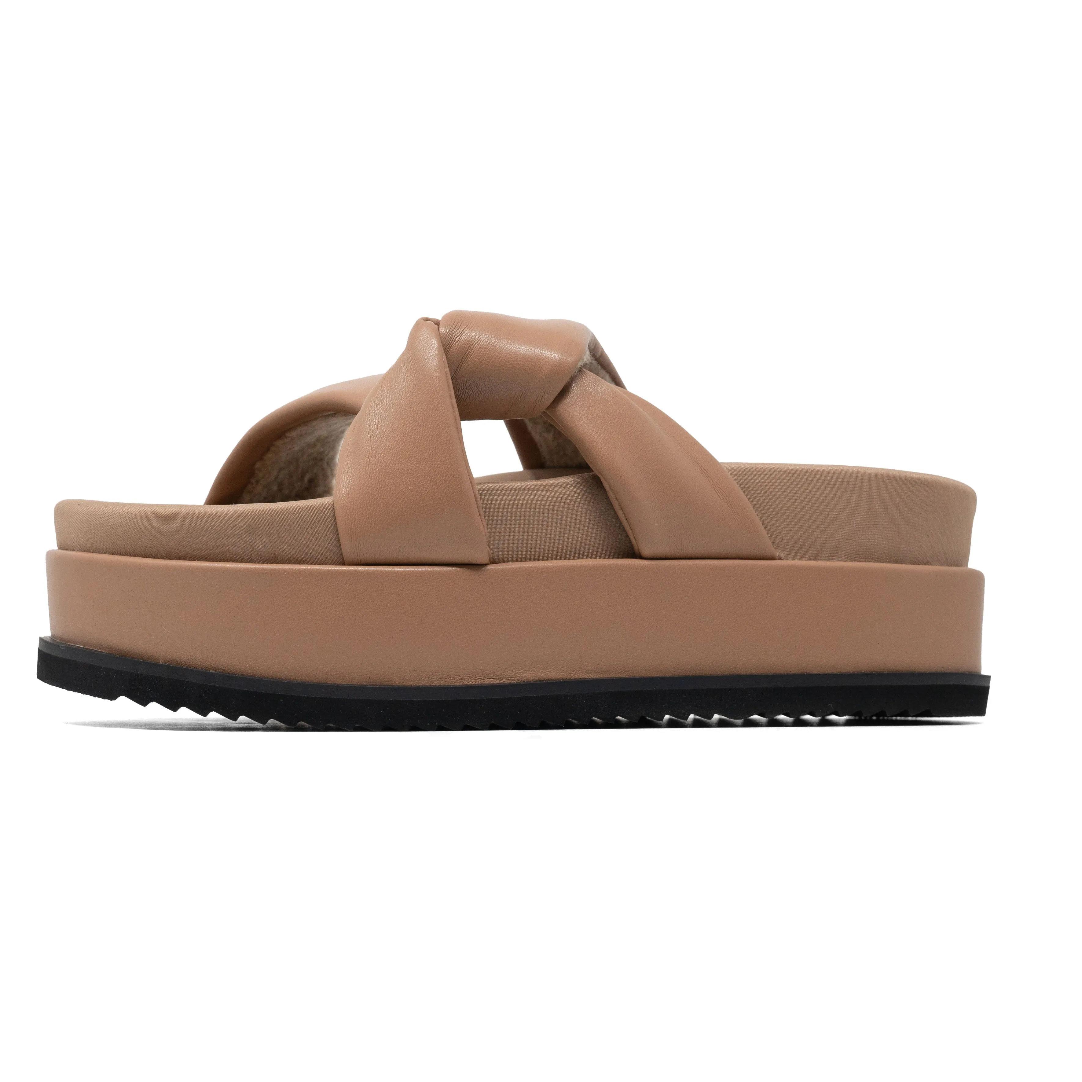 ROAM SIDE SLIP STACK PLATFORM NUDE VEGAN LEATHER