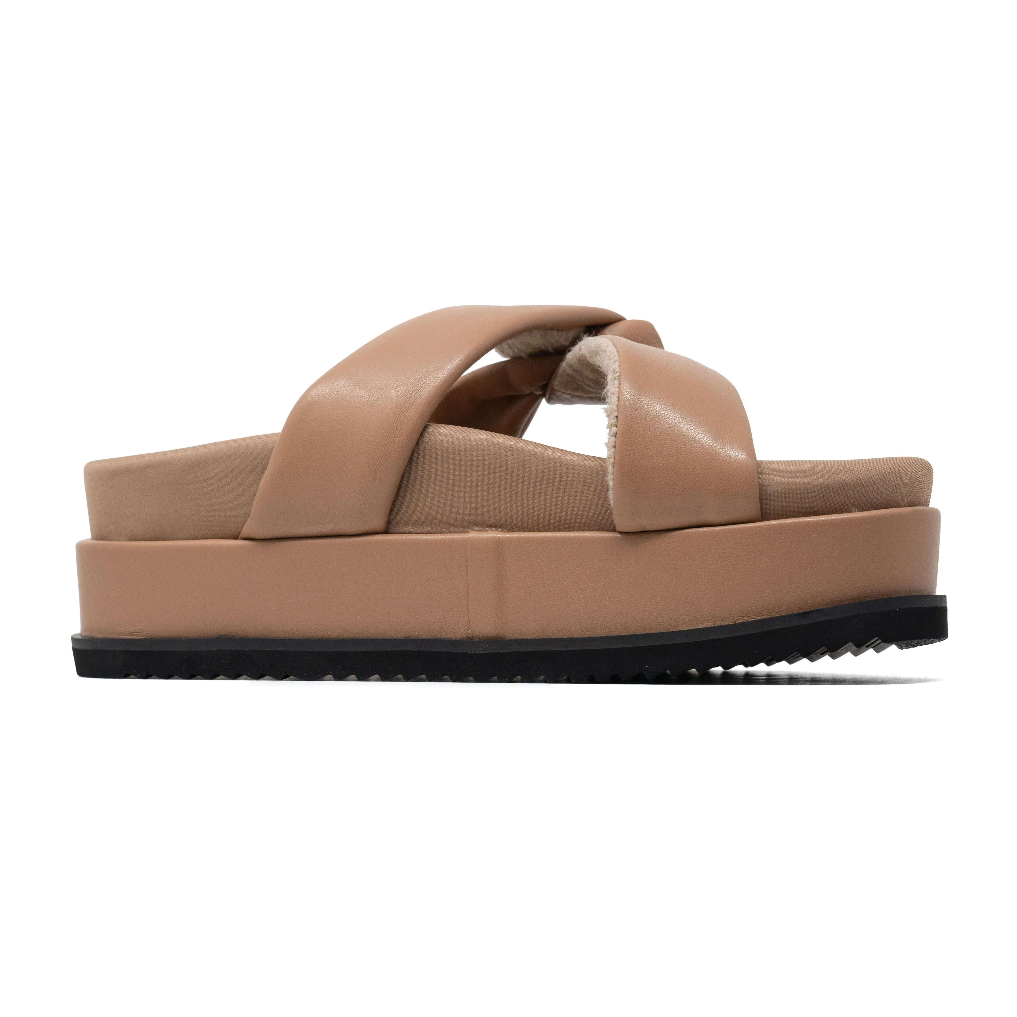 ROAM SIDE SLIP STACK PLATFORM NUDE VEGAN LEATHER