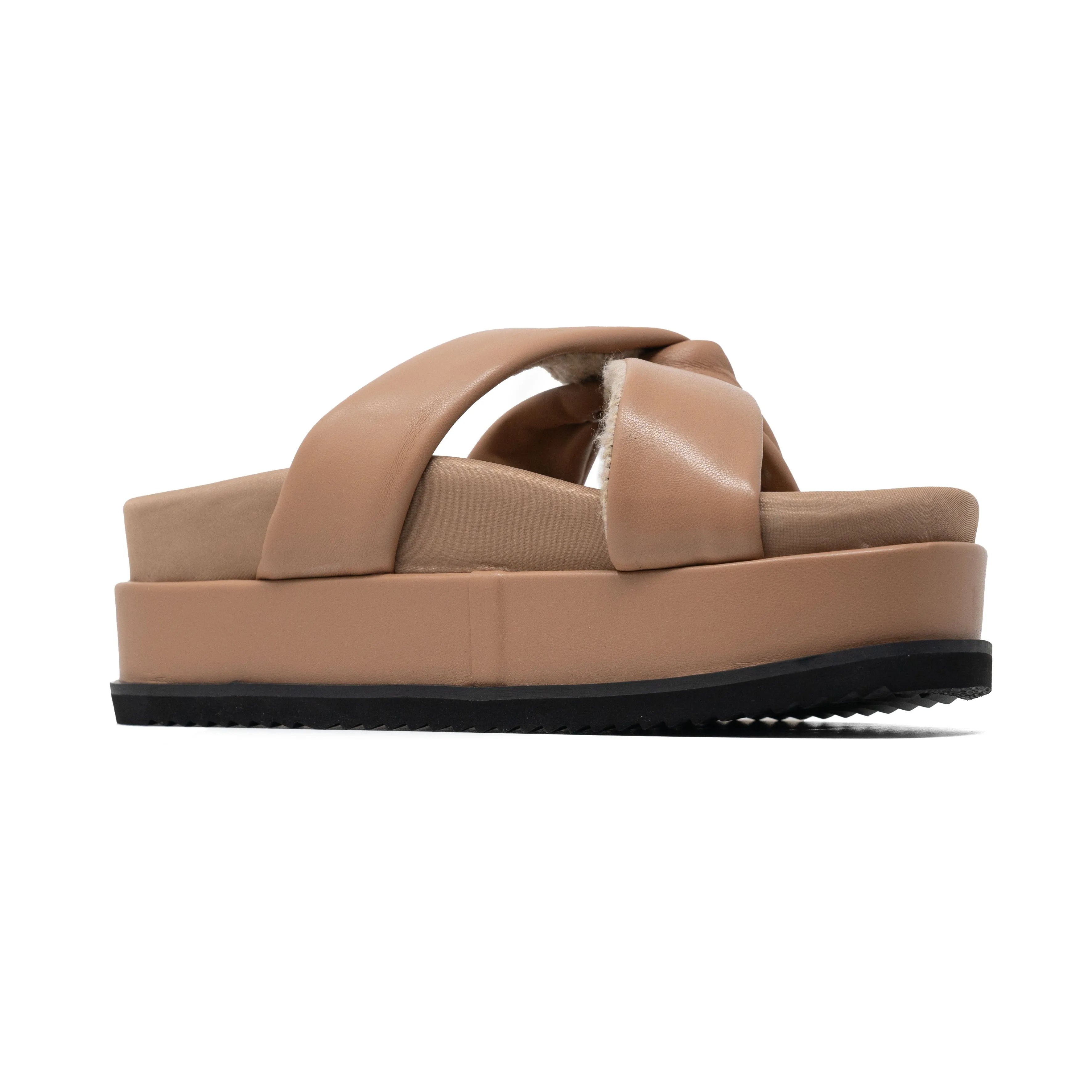 ROAM SIDE SLIP STACK PLATFORM NUDE VEGAN LEATHER