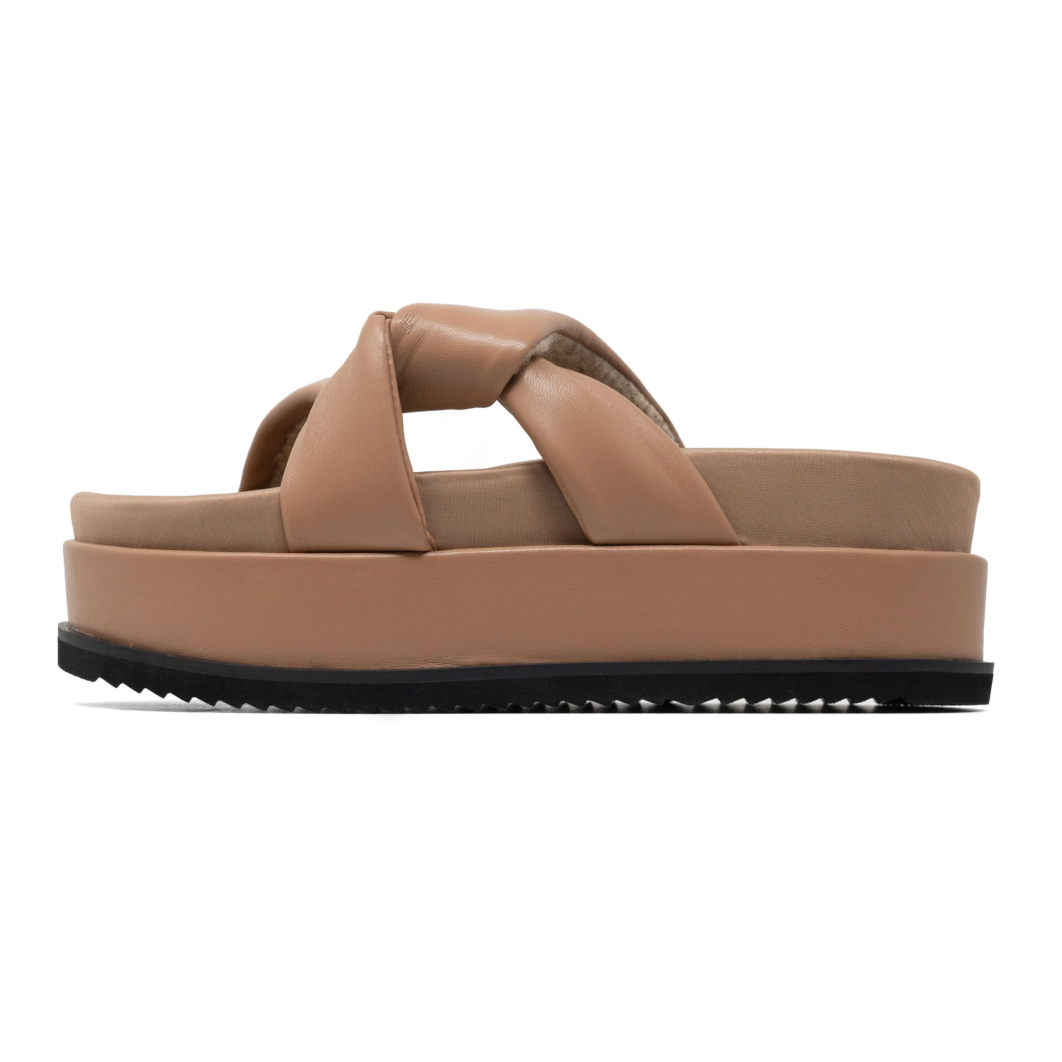 ROAM SIDE SLIP STACK PLATFORM NUDE VEGAN LEATHER