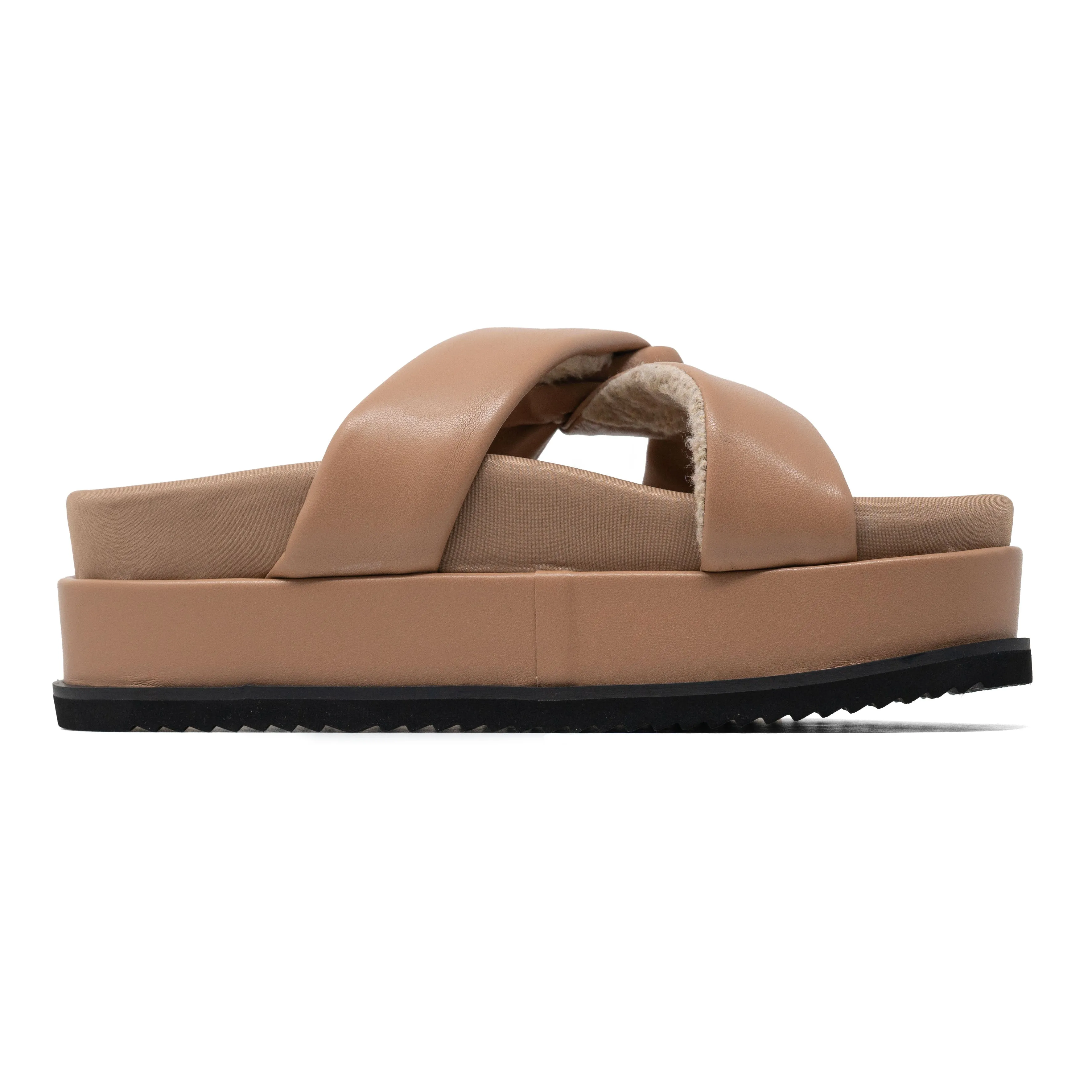 ROAM SIDE SLIP STACK PLATFORM NUDE VEGAN LEATHER