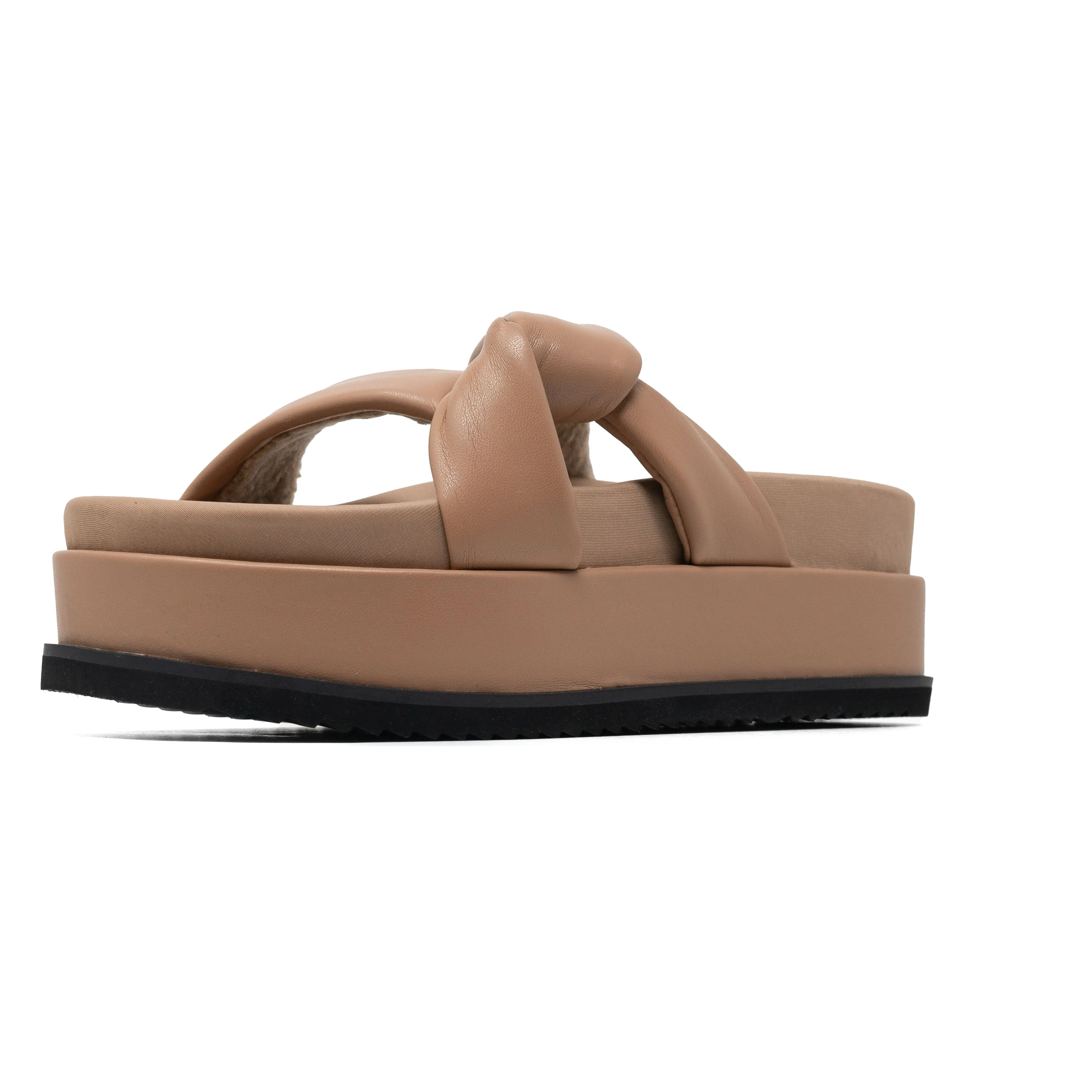 ROAM SIDE SLIP STACK PLATFORM NUDE VEGAN LEATHER
