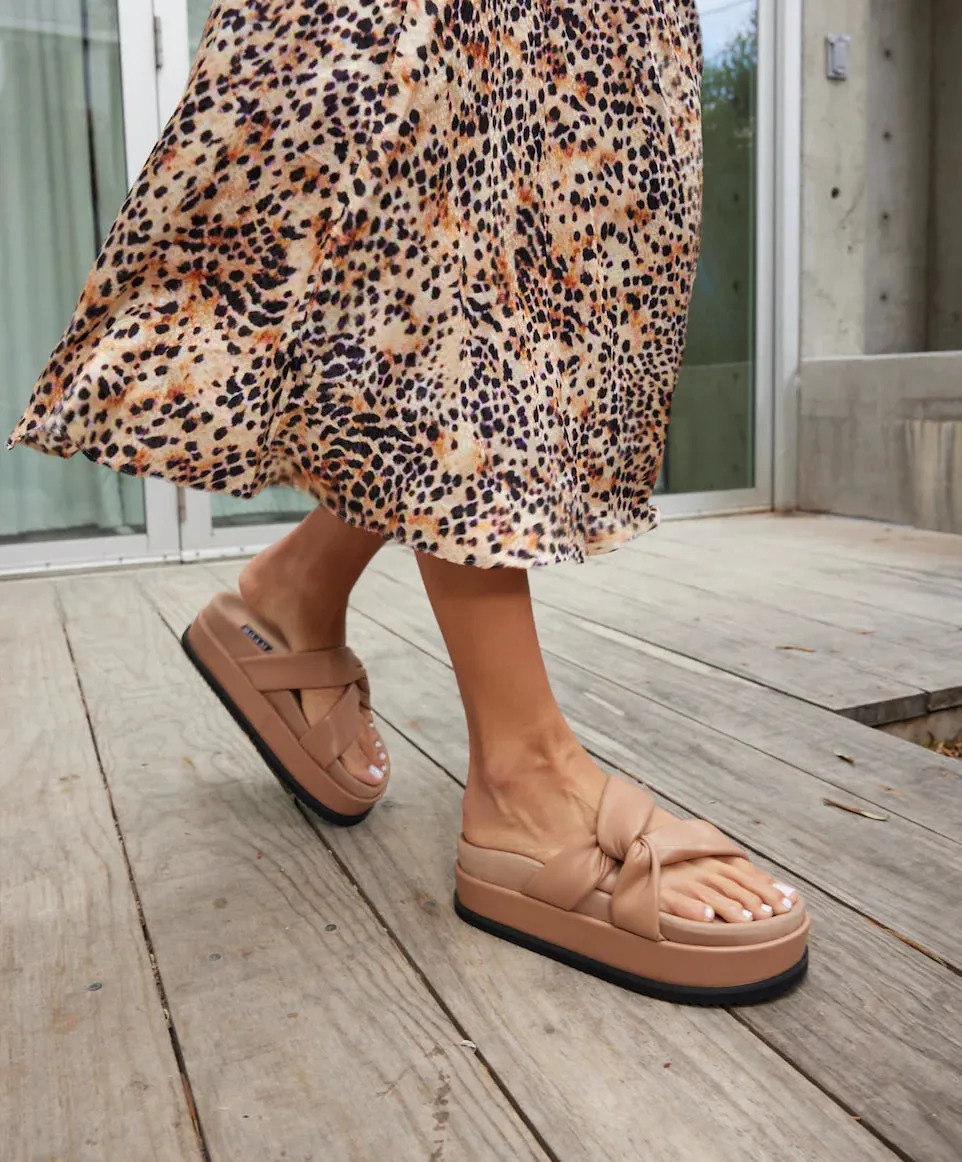 ROAM SIDE SLIP STACK PLATFORM NUDE VEGAN LEATHER