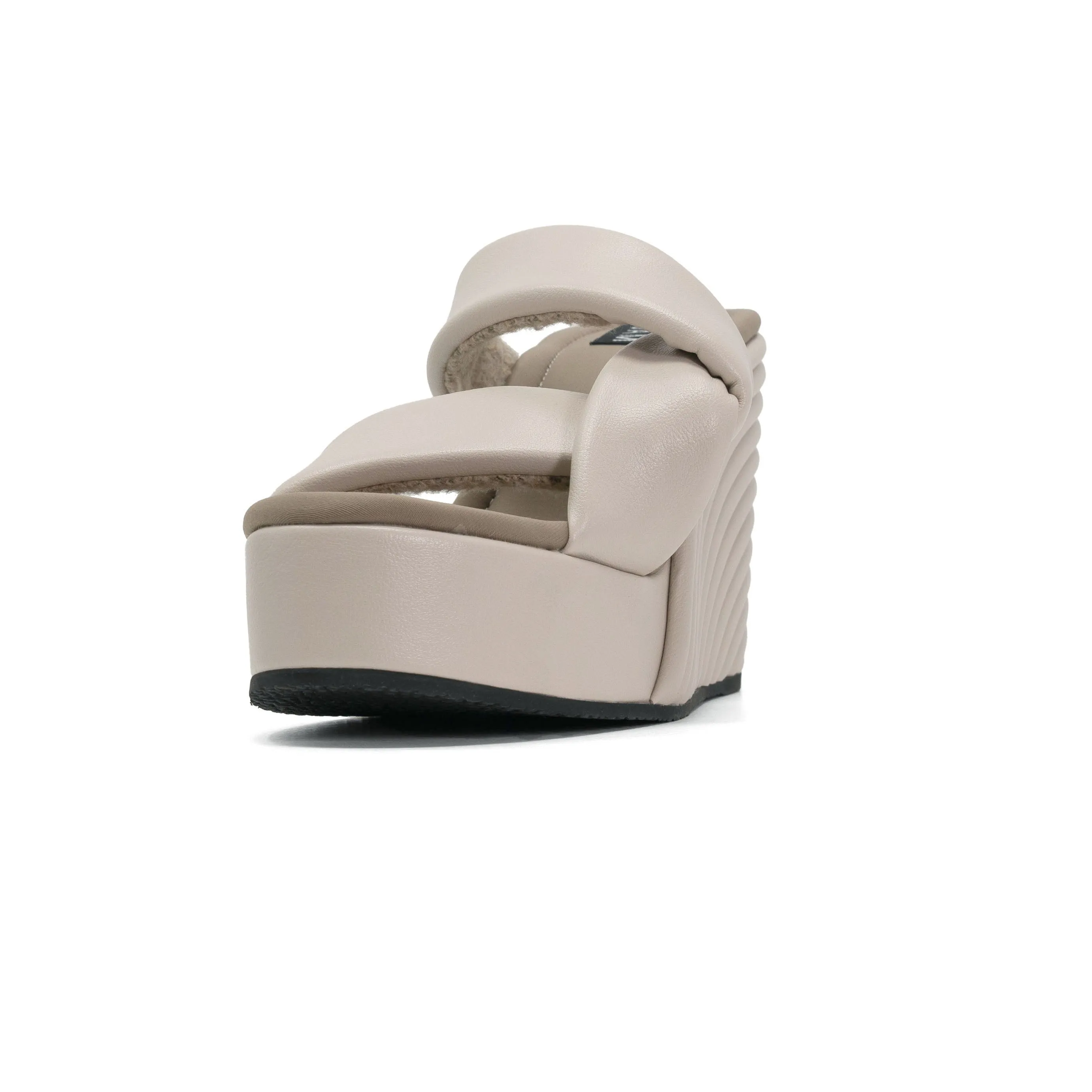 ROAM SIDE SLIP STRATA PLATFORM WEDGE  CEMENT VEGAN LEATHER