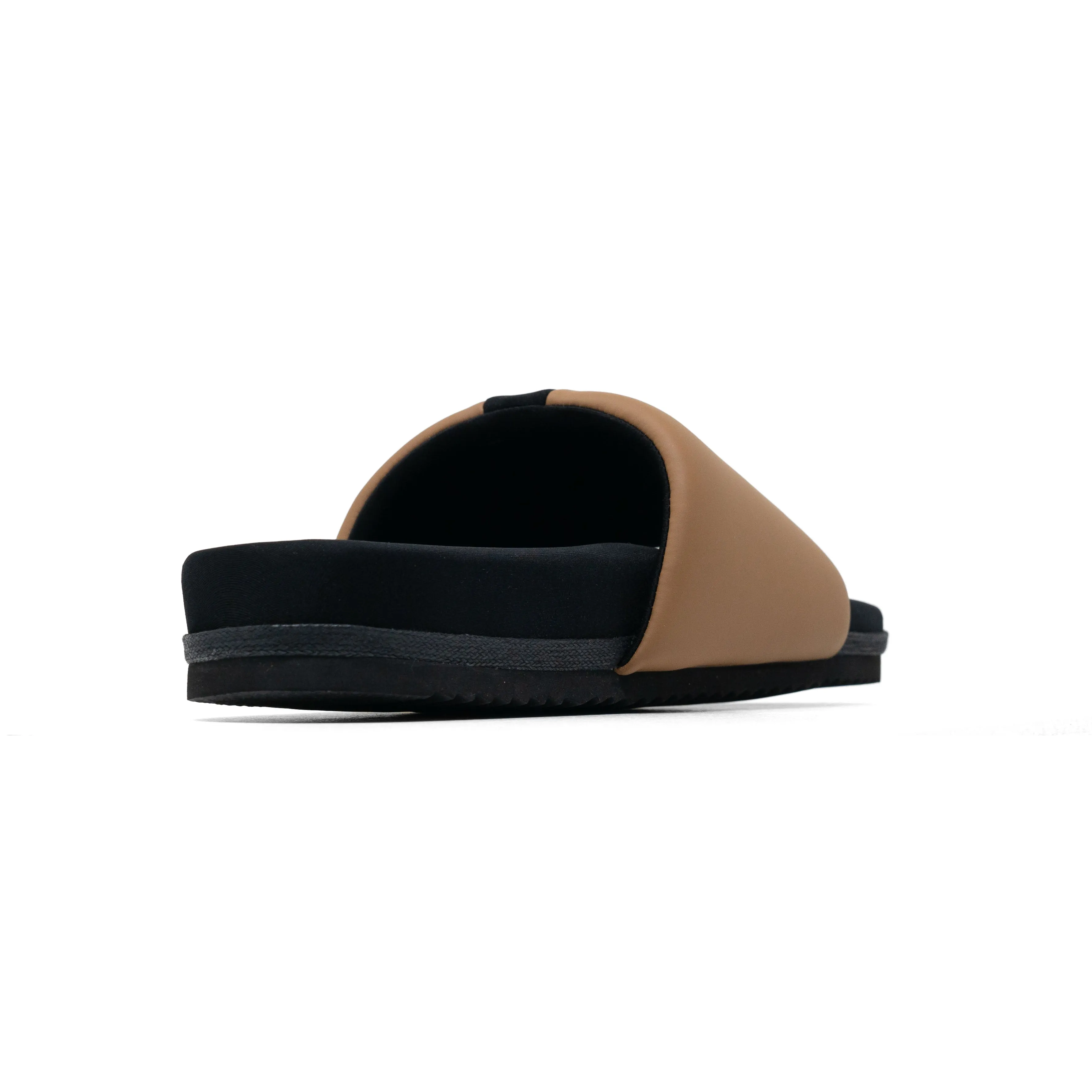 ROAM STRIPE SLIDER BEIGE & BLACK VEGAN LEATHER