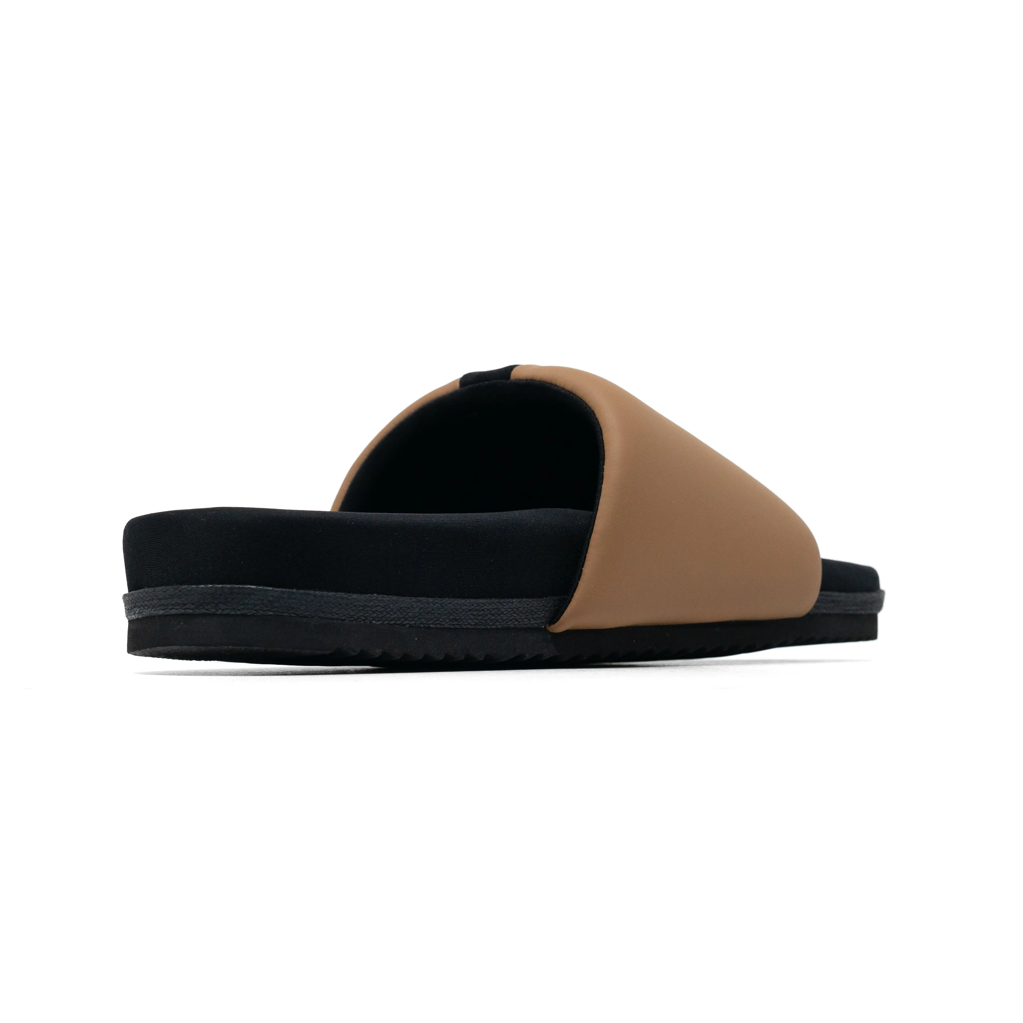 ROAM STRIPE SLIDER BEIGE & BLACK VEGAN LEATHER