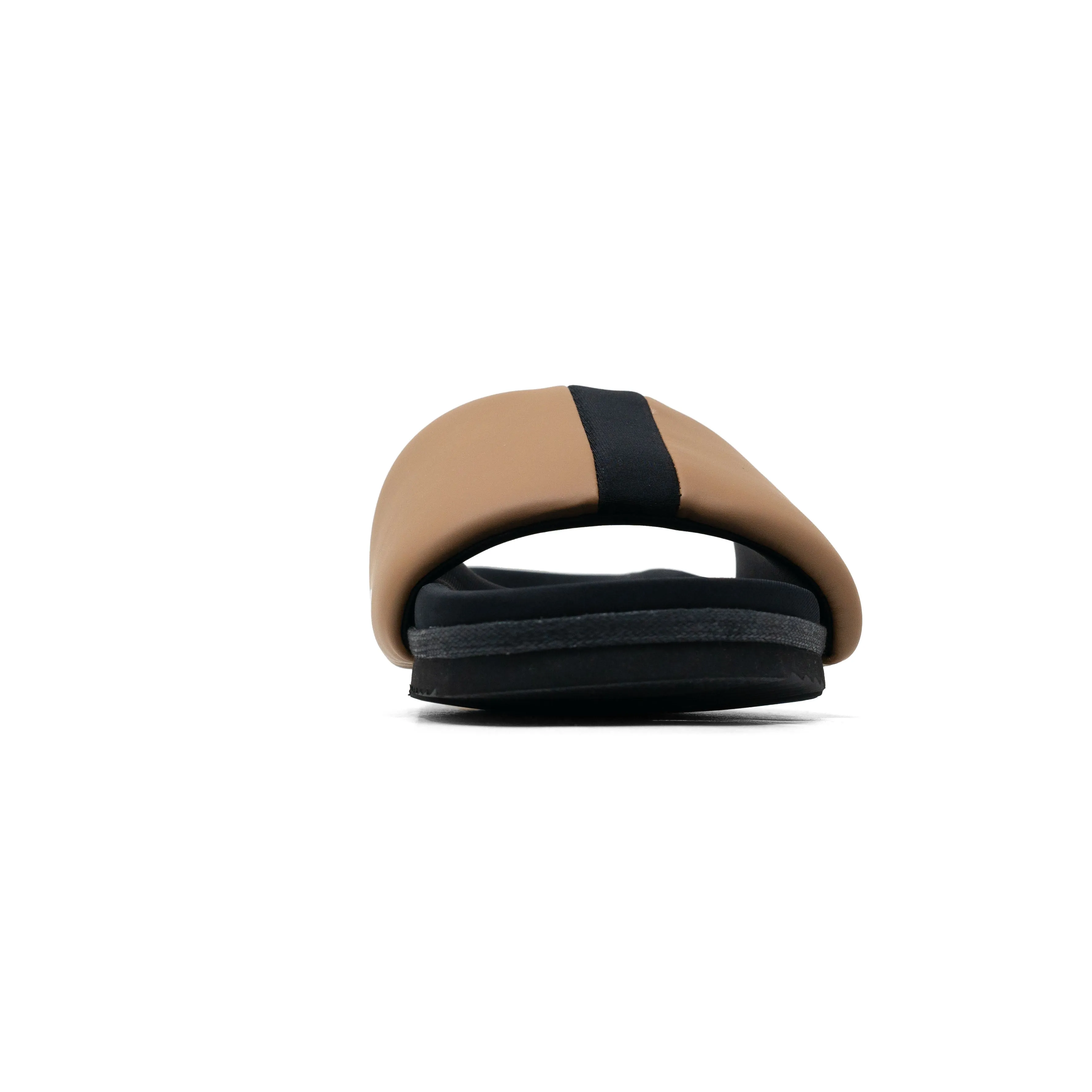 ROAM STRIPE SLIDER BEIGE & BLACK VEGAN LEATHER