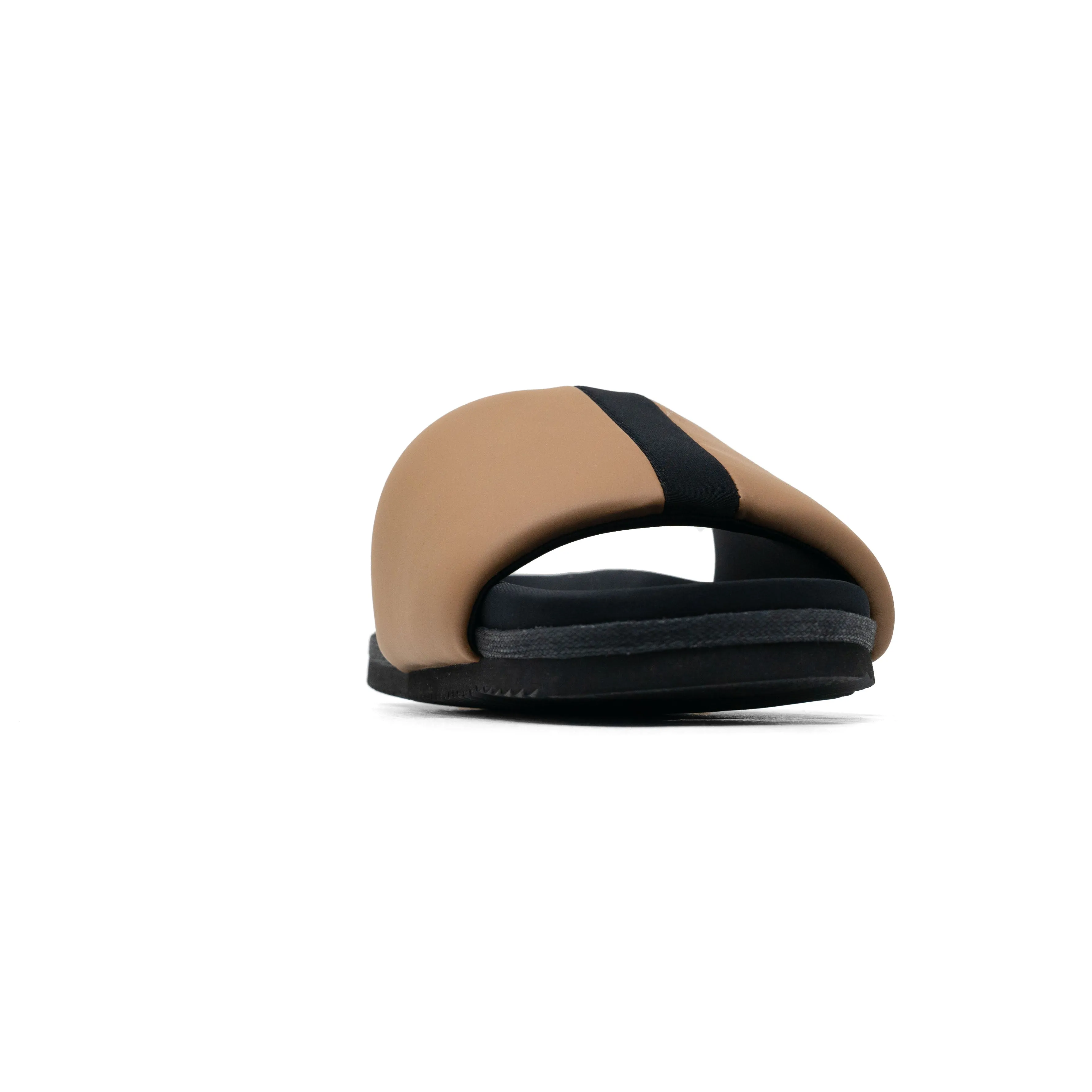 ROAM STRIPE SLIDER BEIGE & BLACK VEGAN LEATHER