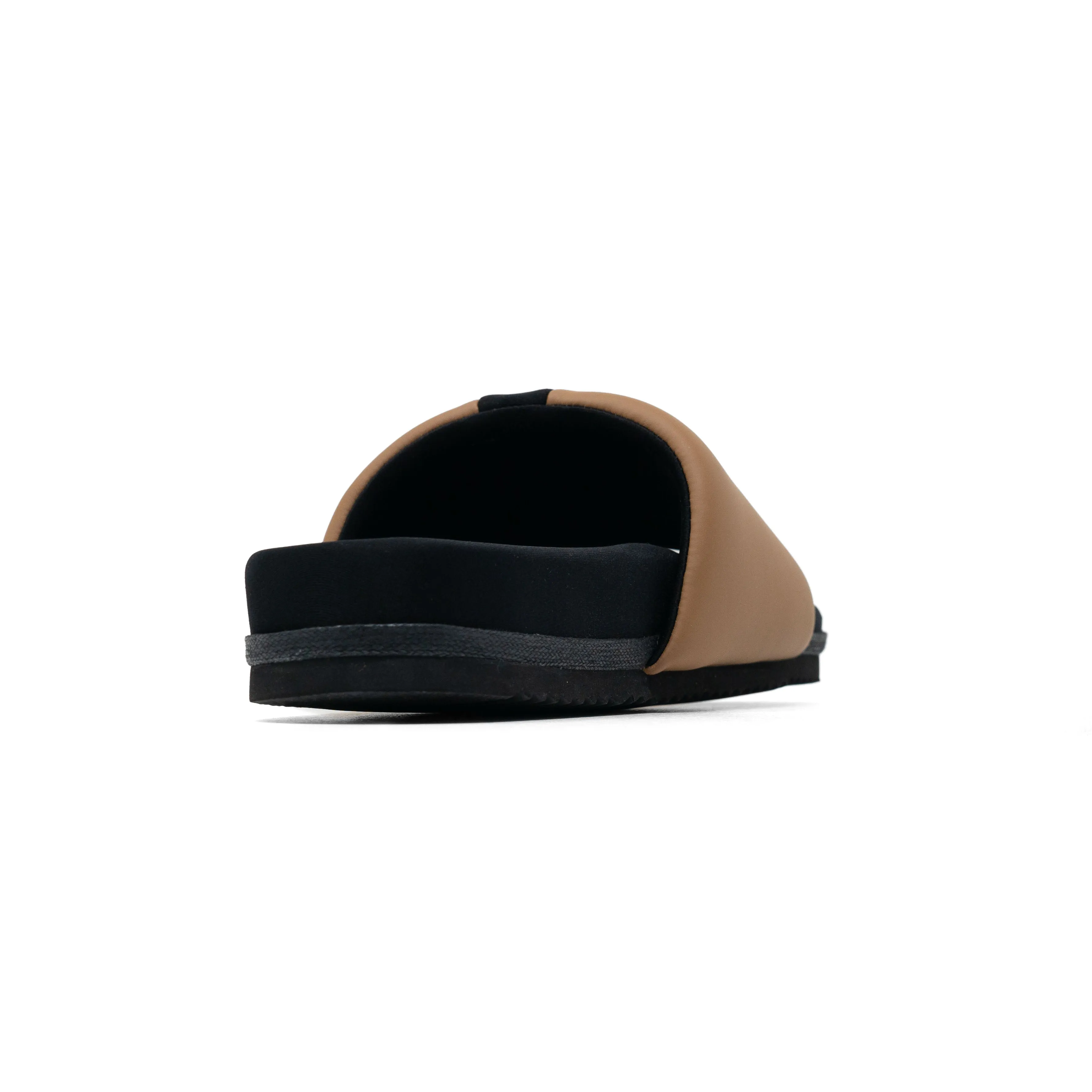 ROAM STRIPE SLIDER BEIGE & BLACK VEGAN LEATHER
