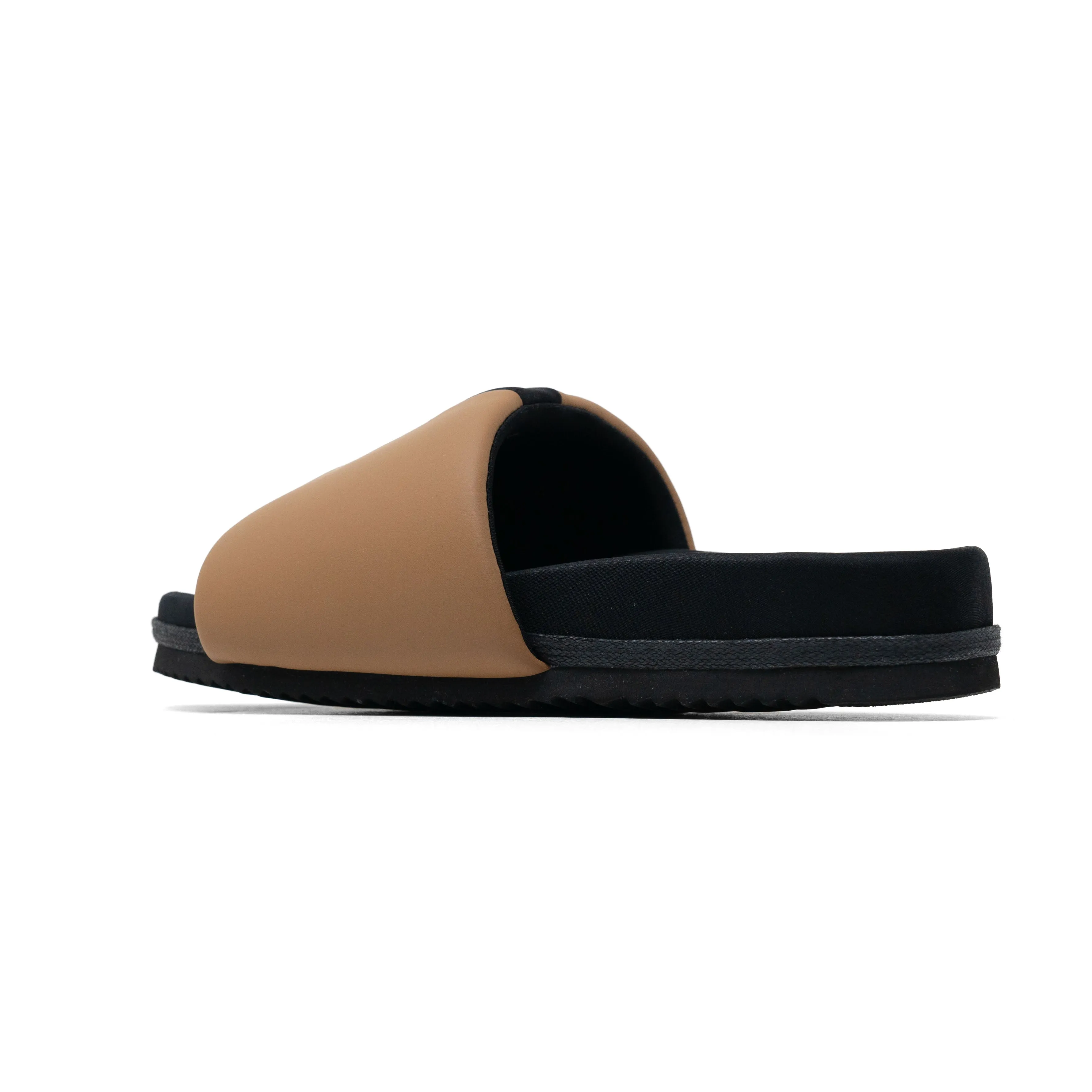ROAM STRIPE SLIDER BEIGE & BLACK VEGAN LEATHER