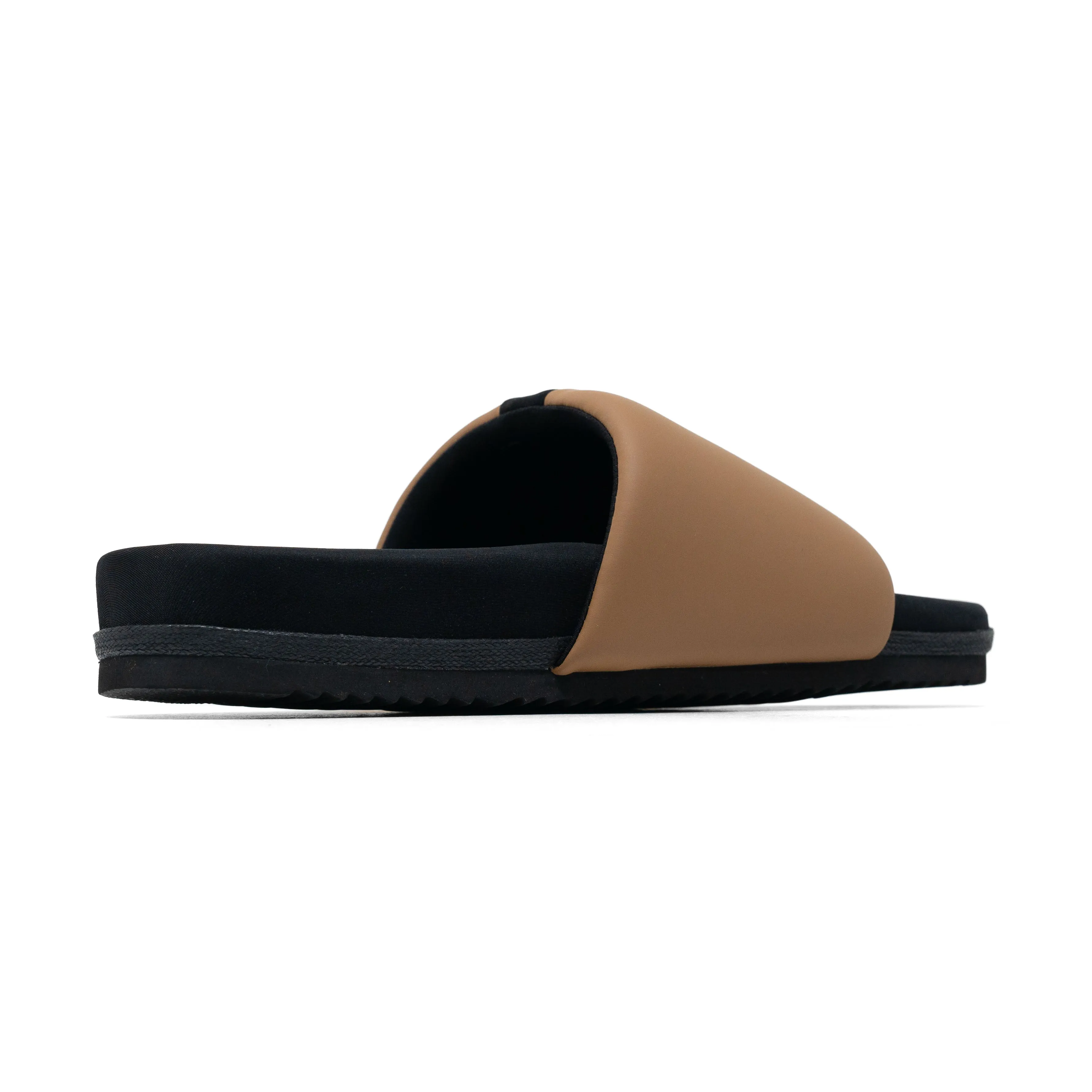 ROAM STRIPE SLIDER BEIGE & BLACK VEGAN LEATHER