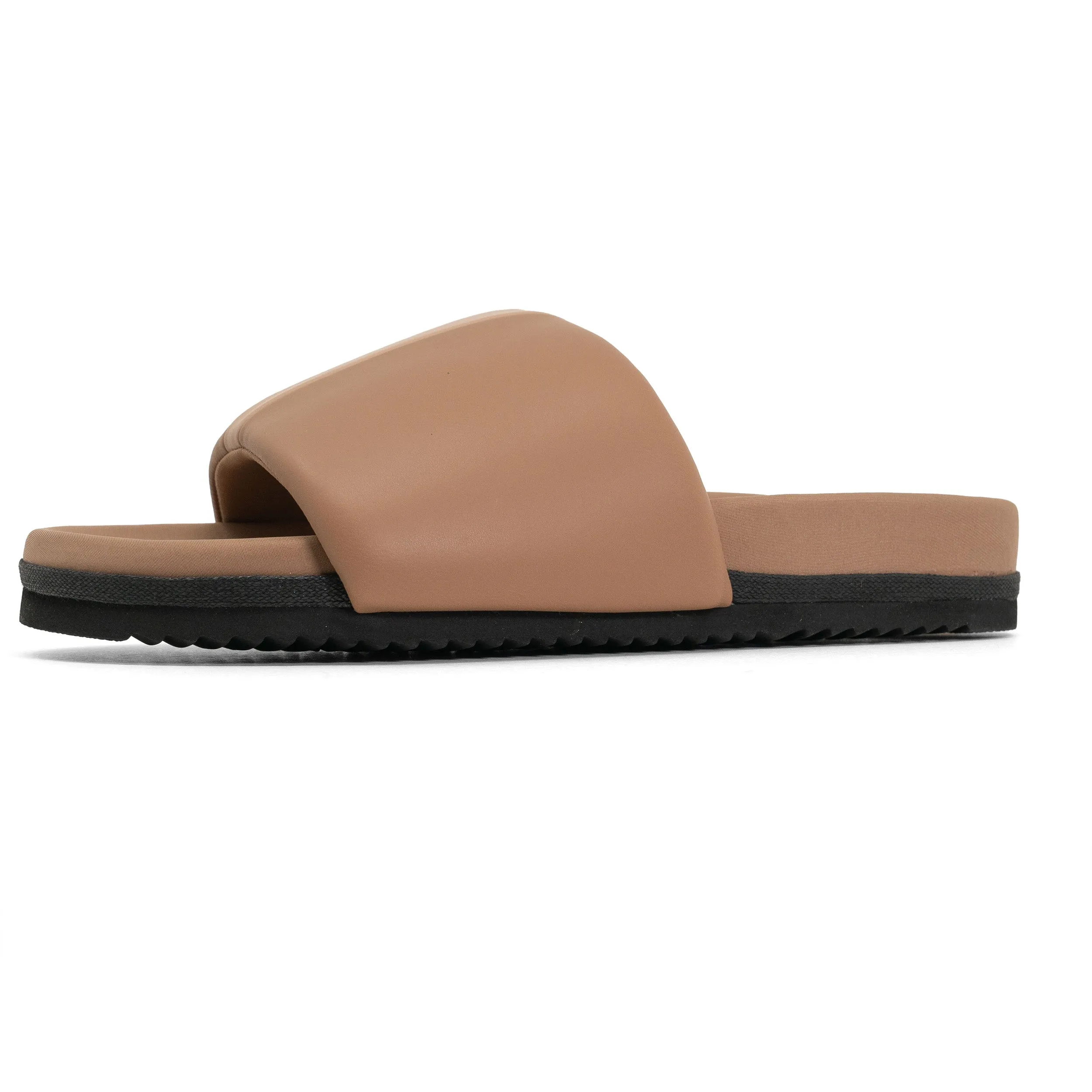 ROAM STRIPE SLIDER BEIGE & NUDE VEGAN LEATHER