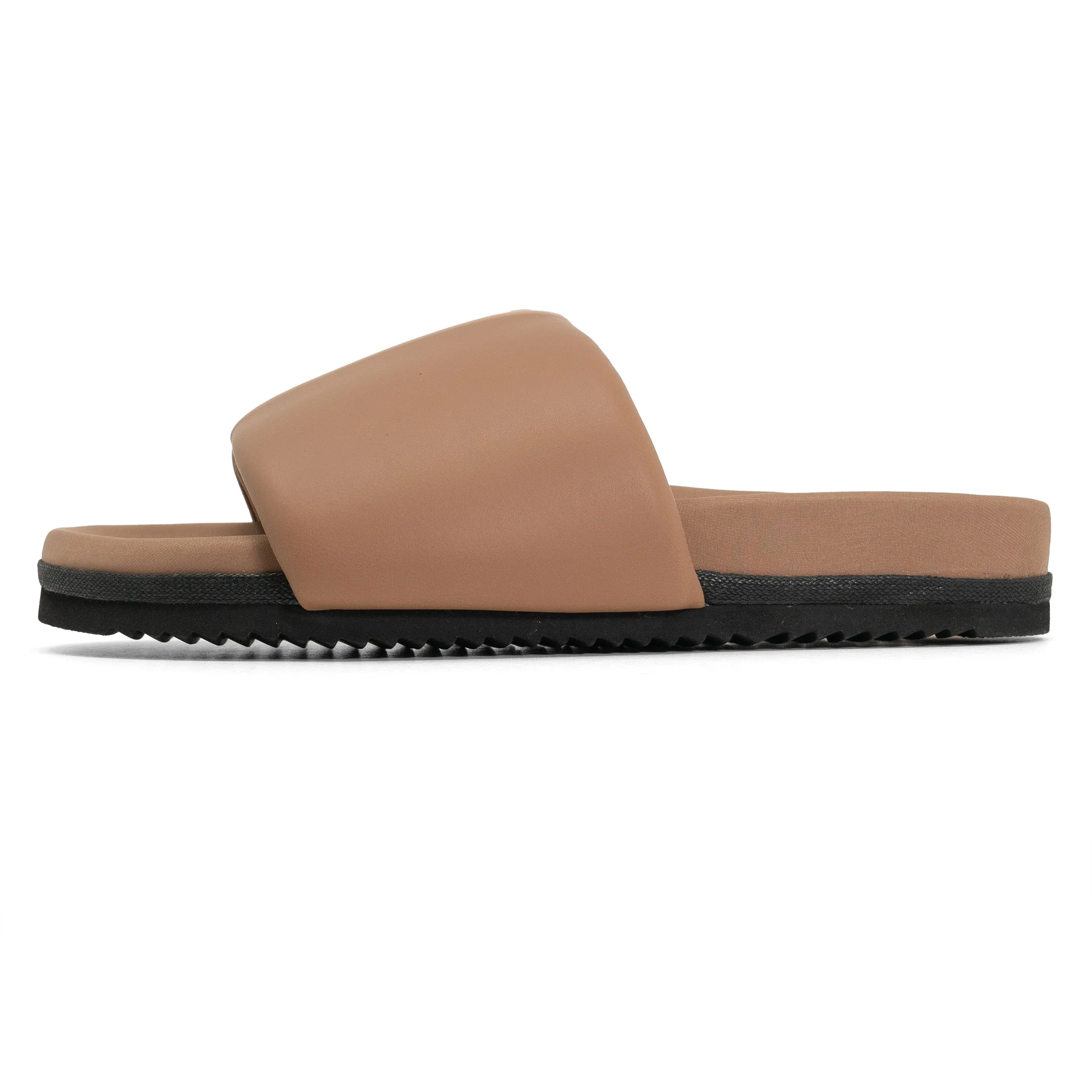 ROAM STRIPE SLIDER BEIGE & NUDE VEGAN LEATHER