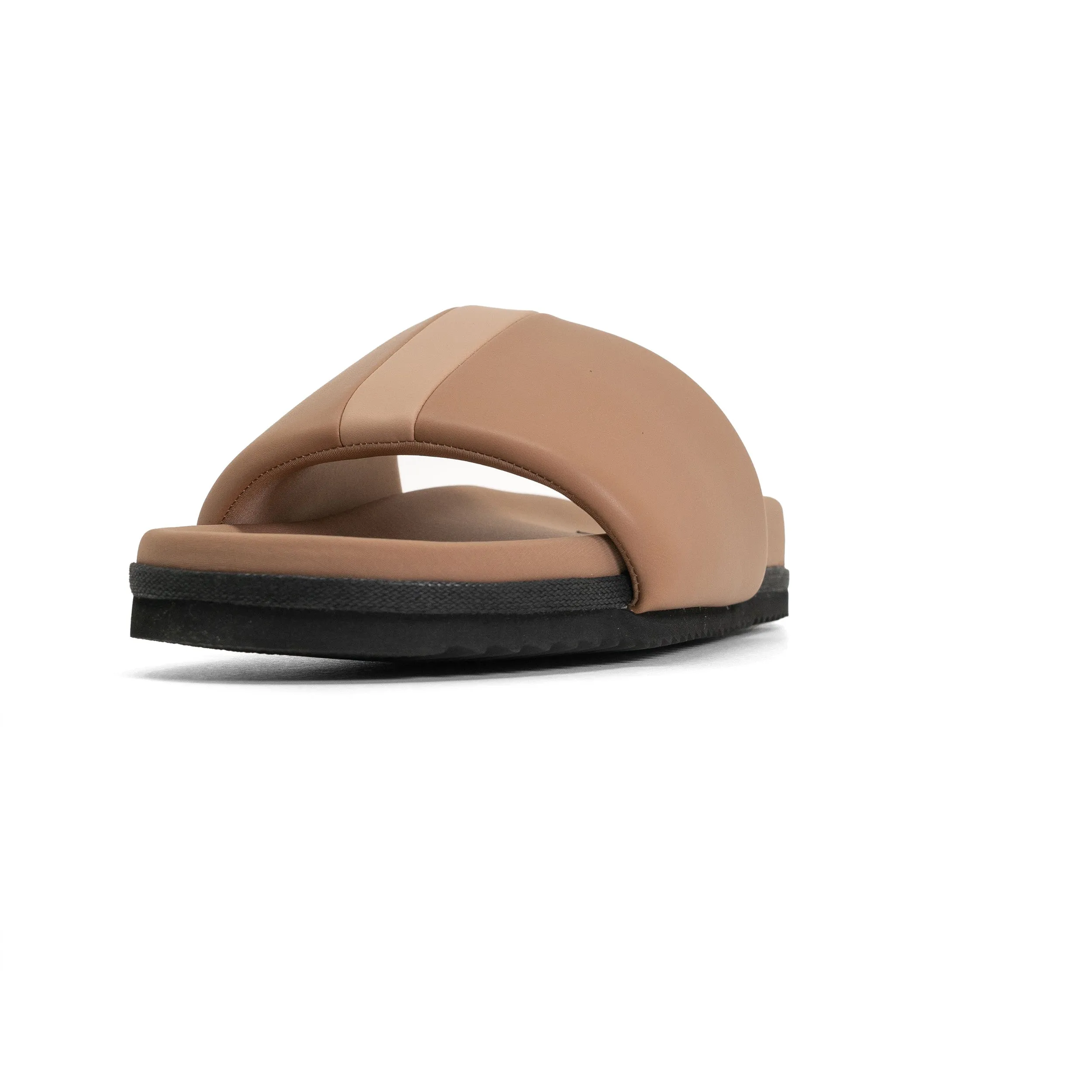 ROAM STRIPE SLIDER BEIGE & NUDE VEGAN LEATHER