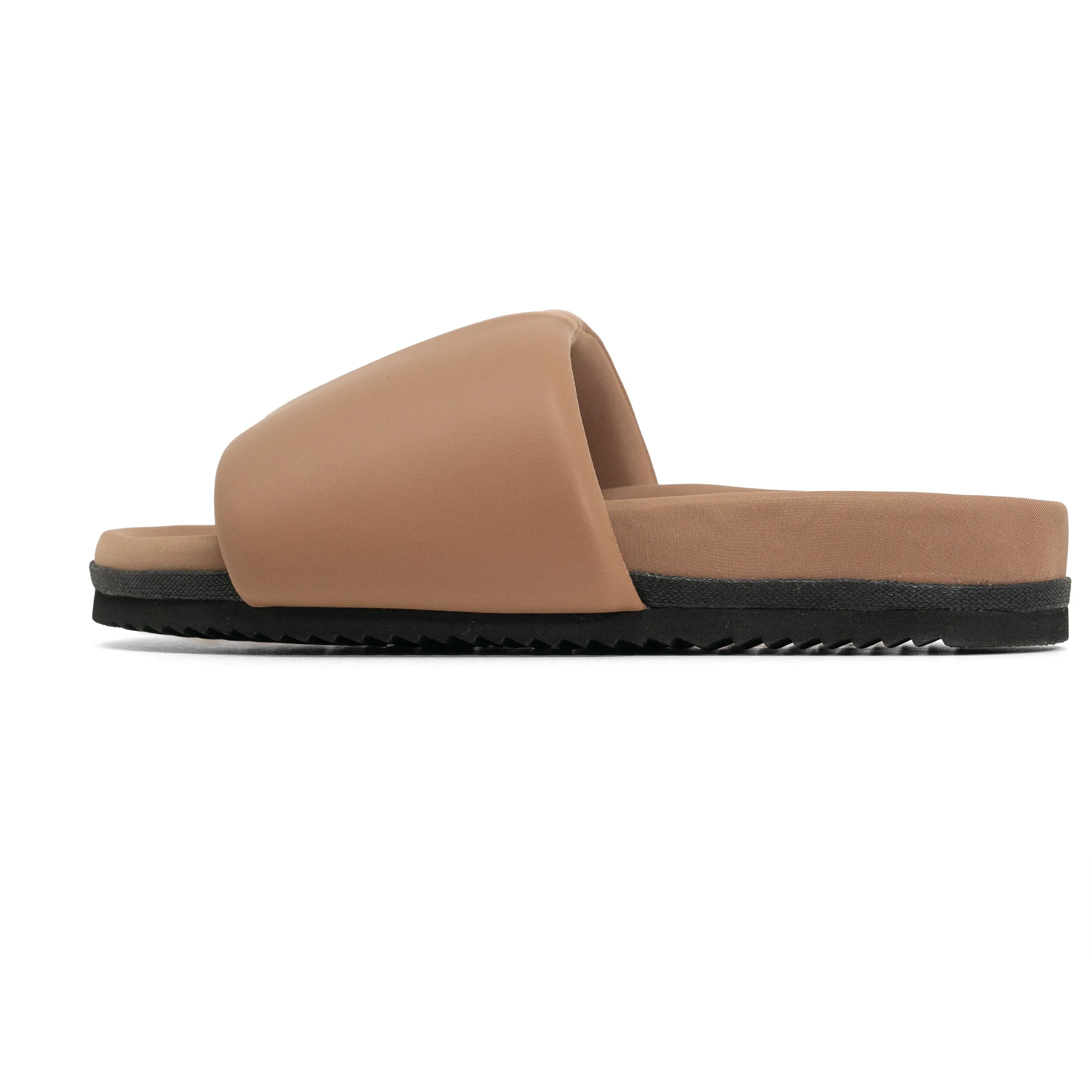 ROAM STRIPE SLIDER BEIGE & NUDE VEGAN LEATHER