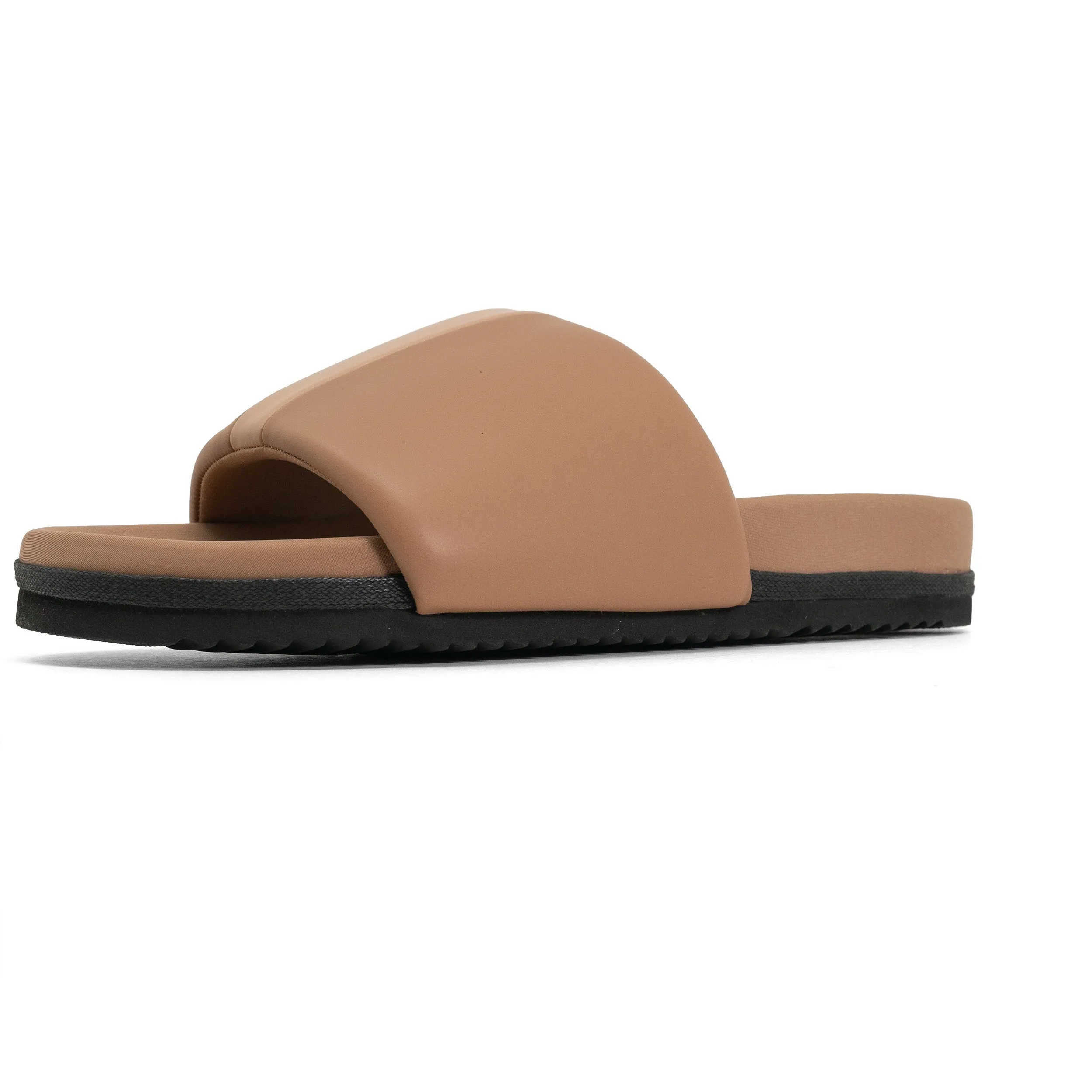 ROAM STRIPE SLIDER BEIGE & NUDE VEGAN LEATHER