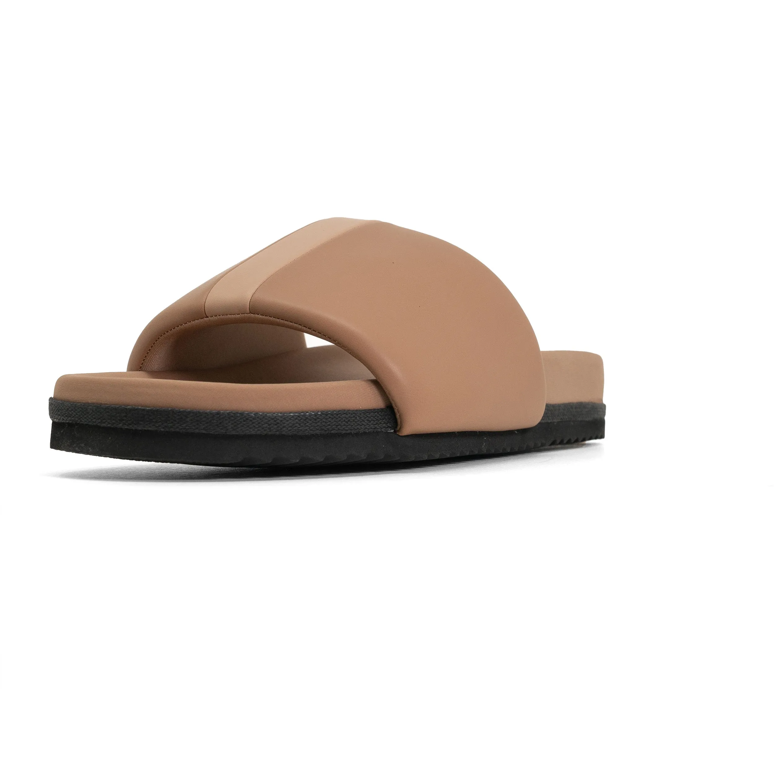 ROAM STRIPE SLIDER BEIGE & NUDE VEGAN LEATHER