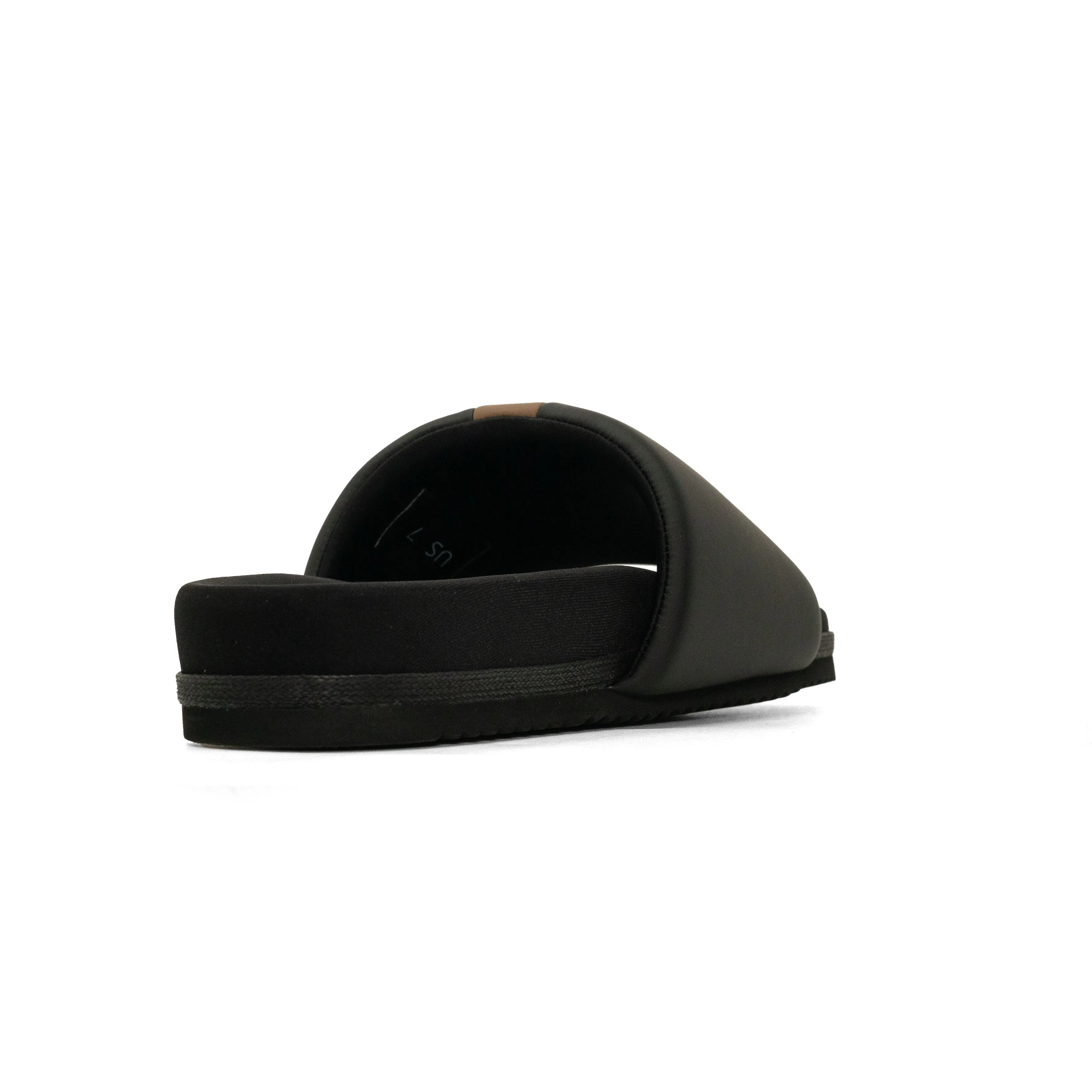 ROAM STRIPE SLIDER BLACK & BEIGE VEGAN LEATHER