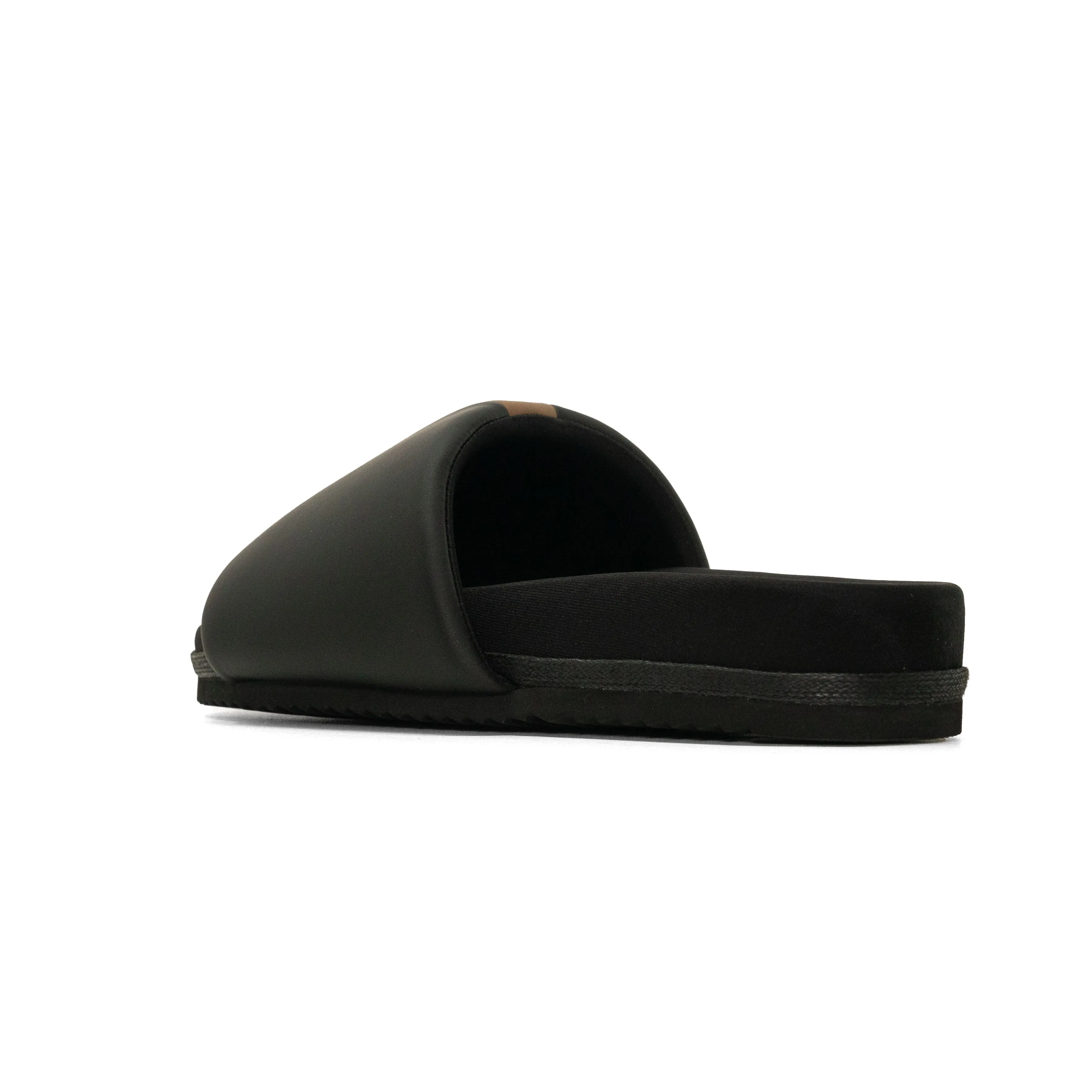 ROAM STRIPE SLIDER BLACK & BEIGE VEGAN LEATHER