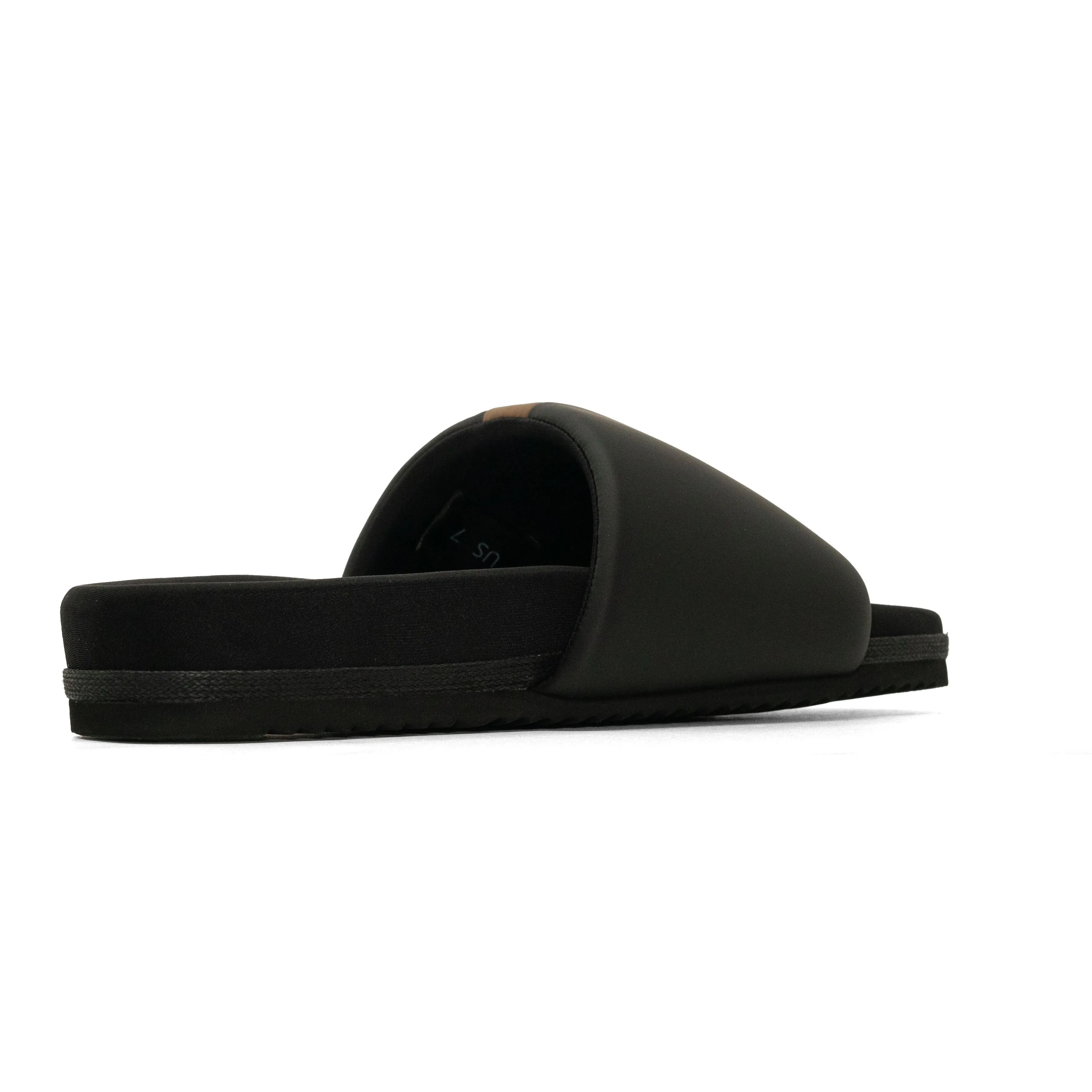 ROAM STRIPE SLIDER BLACK & BEIGE VEGAN LEATHER