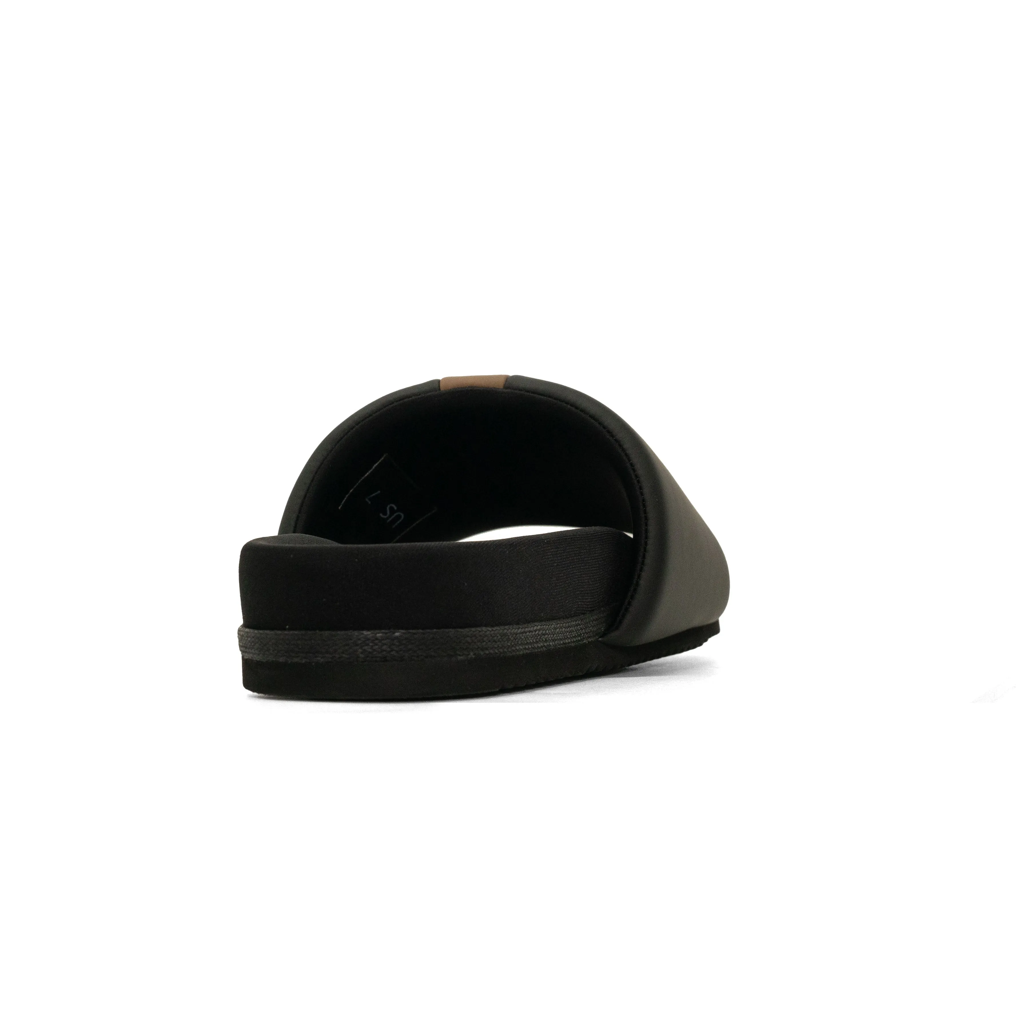 ROAM STRIPE SLIDER BLACK & BEIGE VEGAN LEATHER
