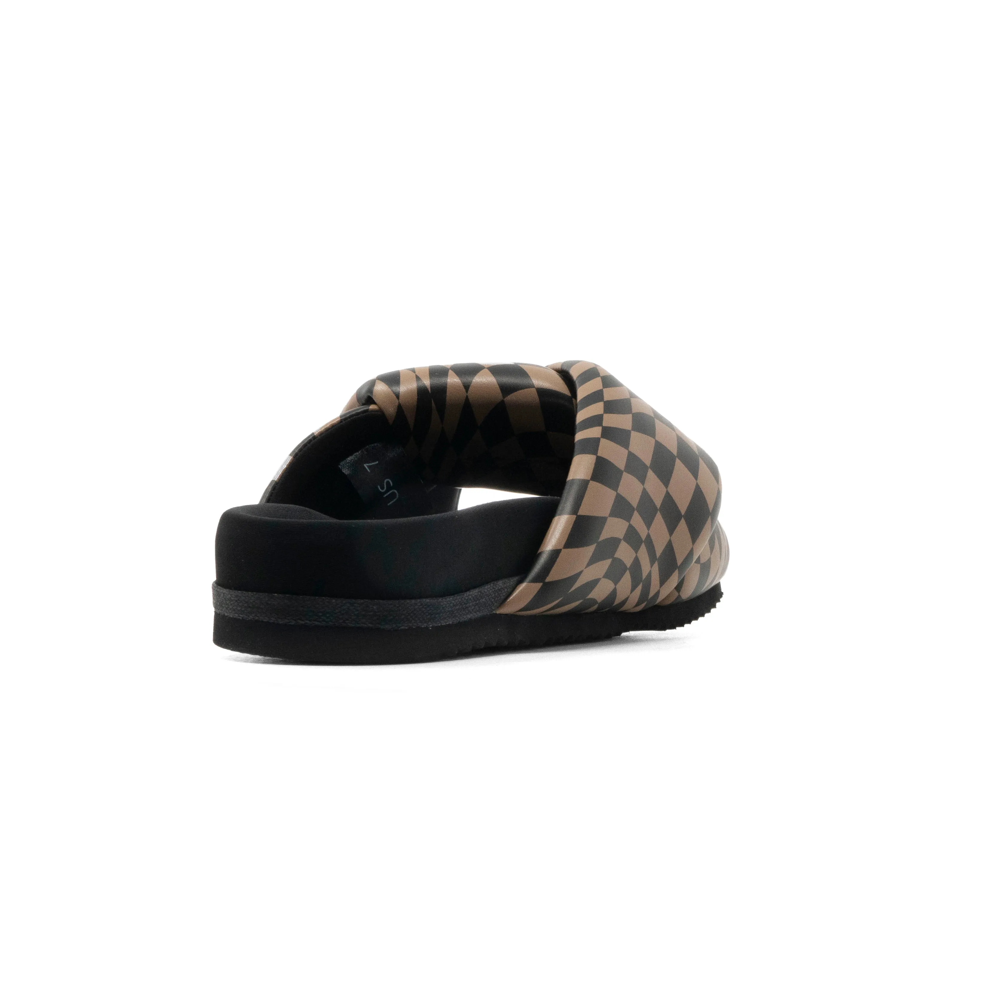 ROAM WAVY CHECK FOLDY BLACK & BEIGE VEGAN LEATHER