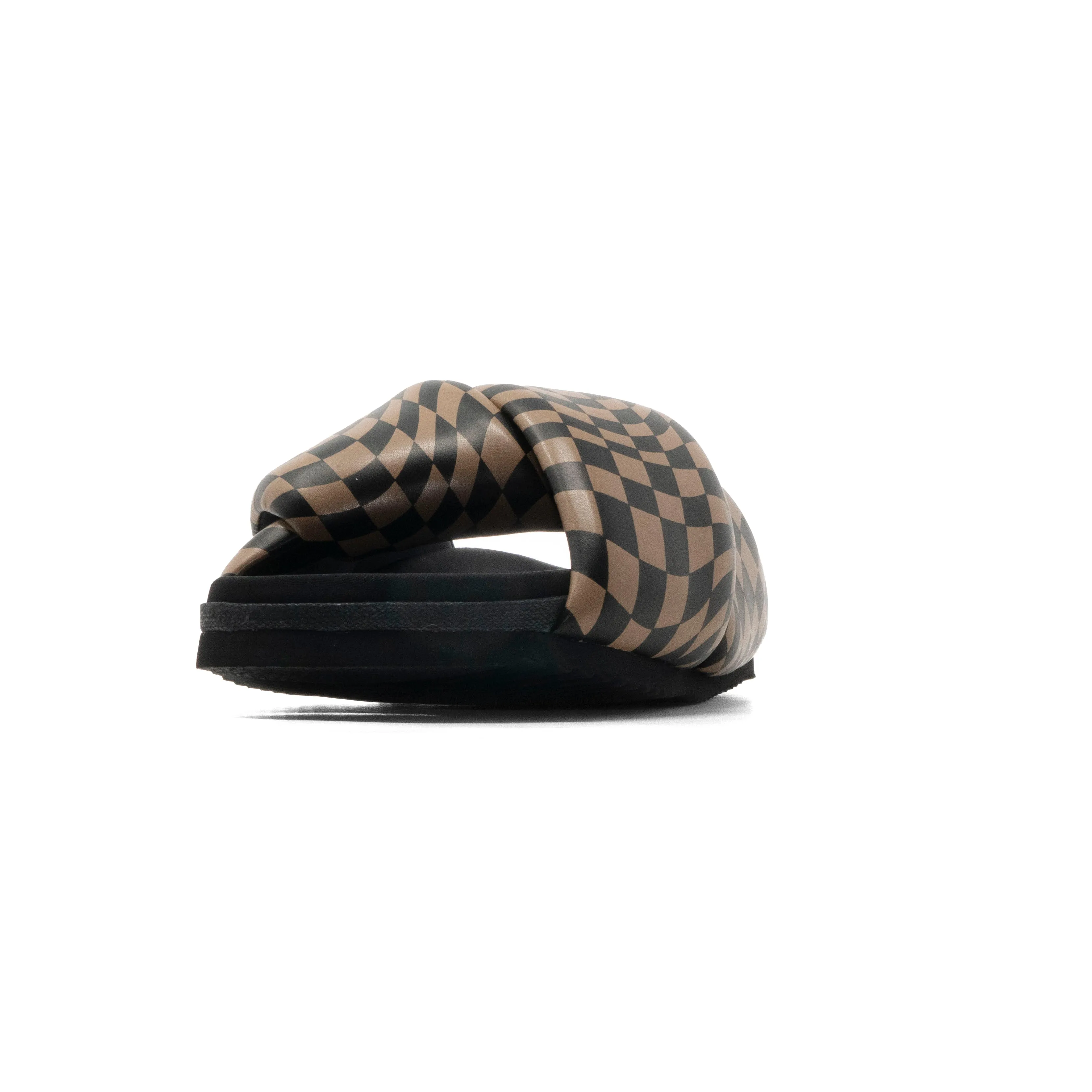 ROAM WAVY CHECK FOLDY BLACK & BEIGE VEGAN LEATHER