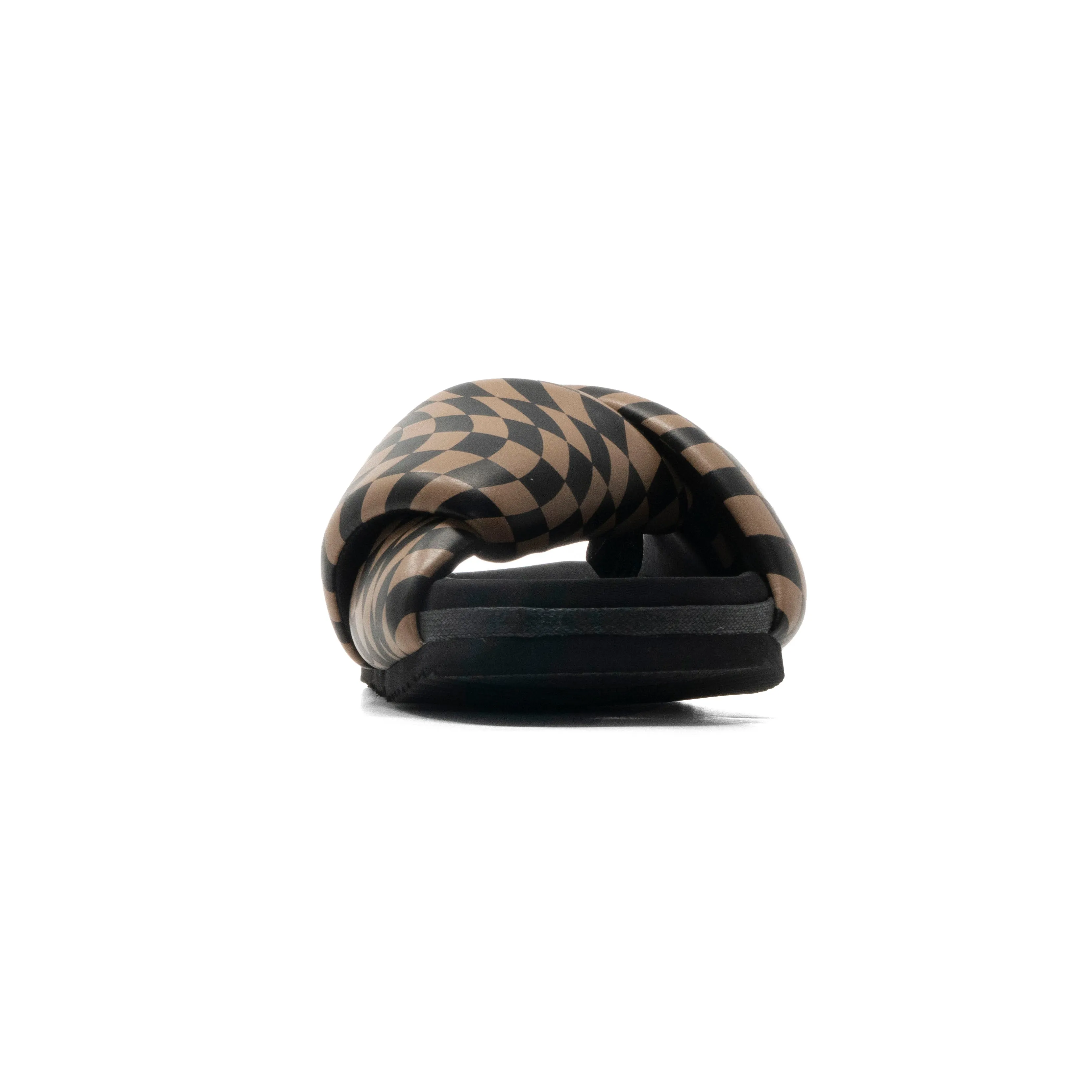 ROAM WAVY CHECK FOLDY BLACK & BEIGE VEGAN LEATHER
