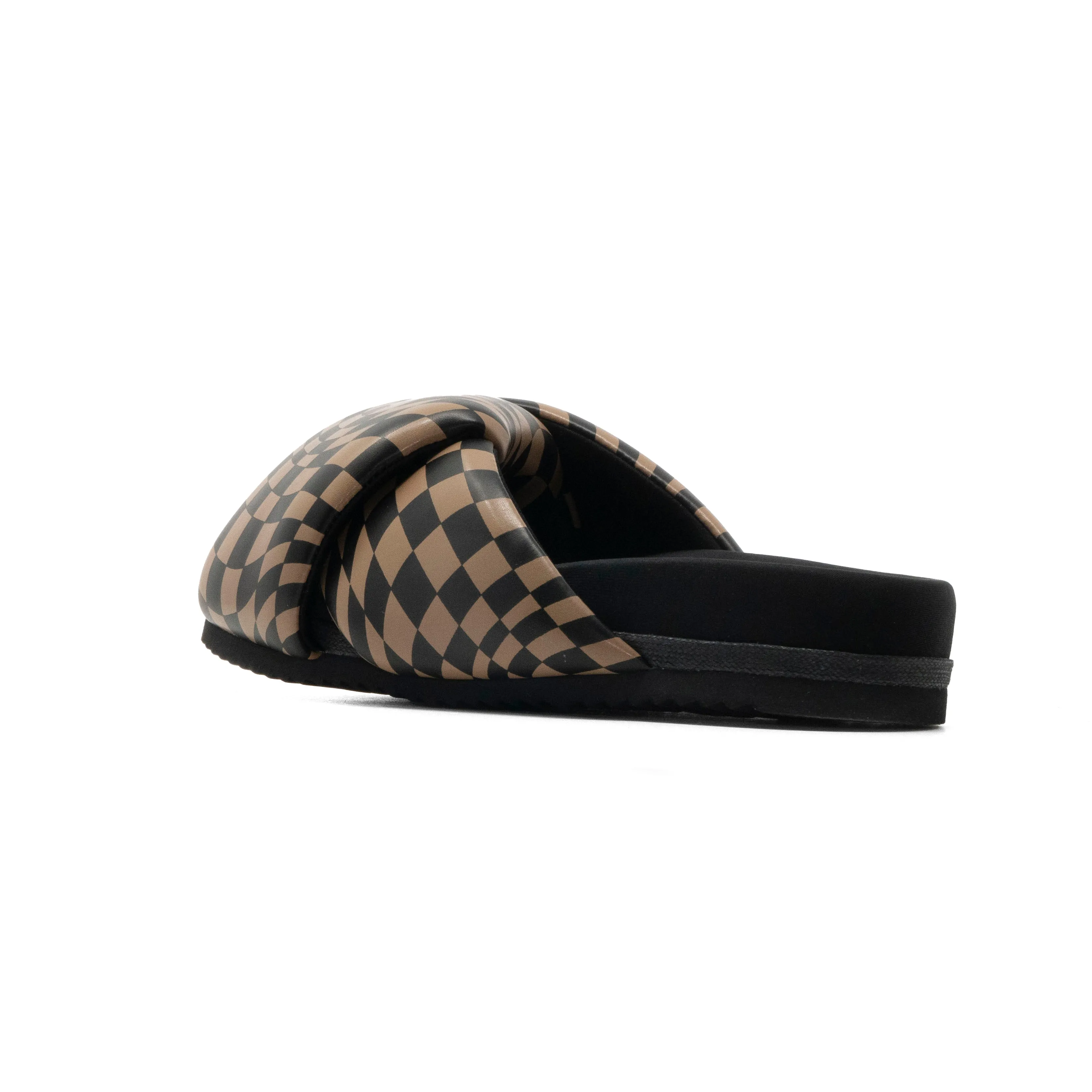 ROAM WAVY CHECK FOLDY BLACK & BEIGE VEGAN LEATHER