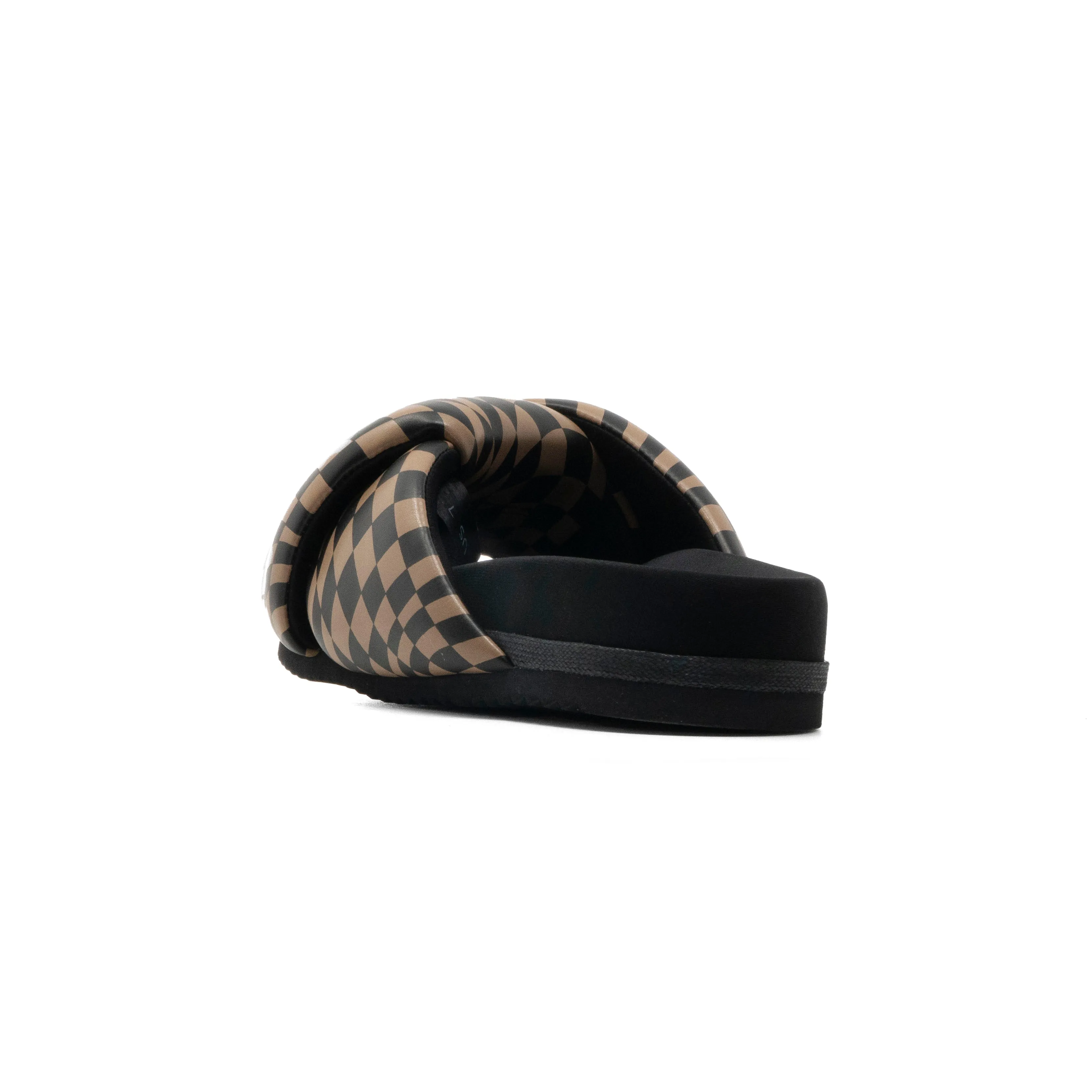 ROAM WAVY CHECK FOLDY BLACK & BEIGE VEGAN LEATHER