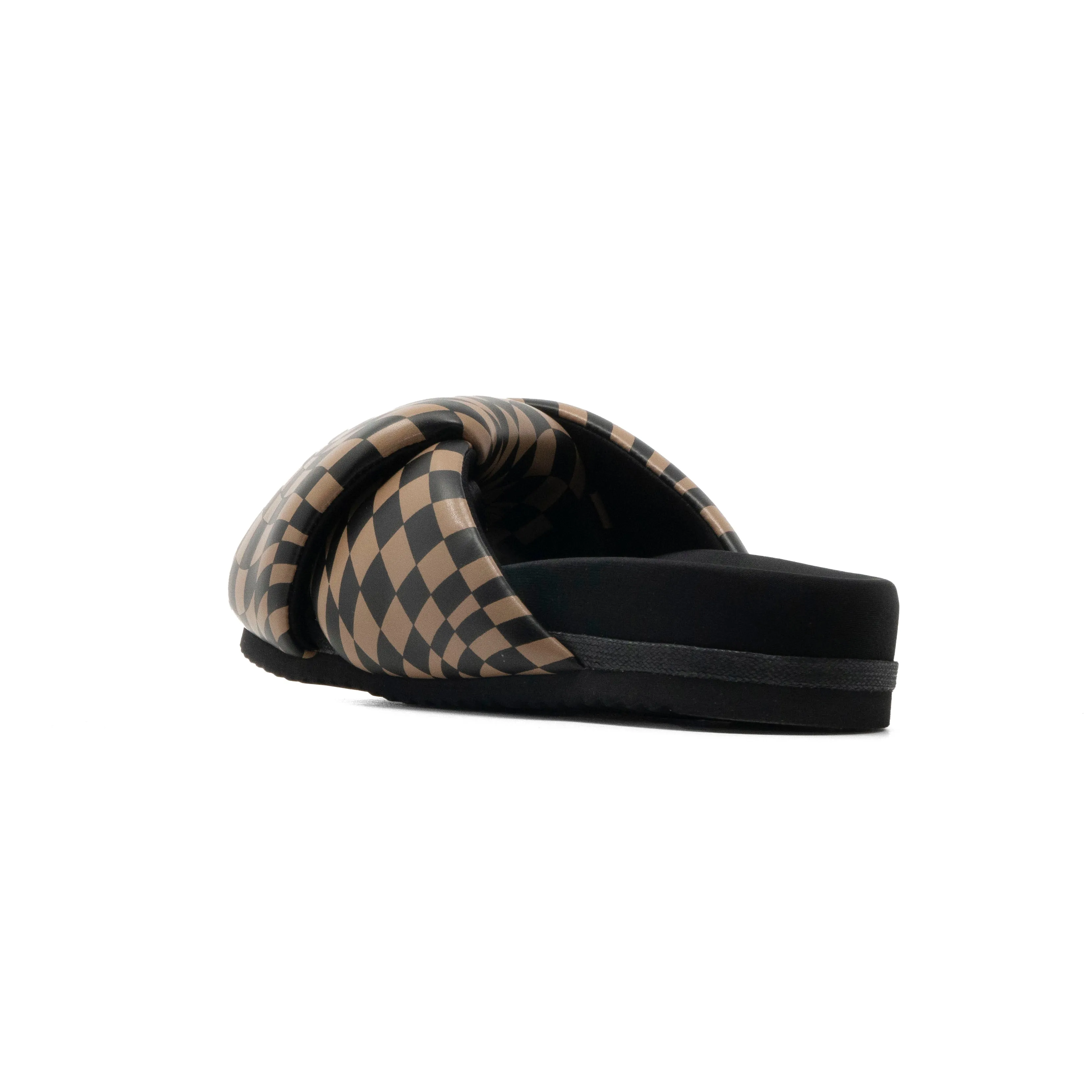 ROAM WAVY CHECK FOLDY BLACK & BEIGE VEGAN LEATHER