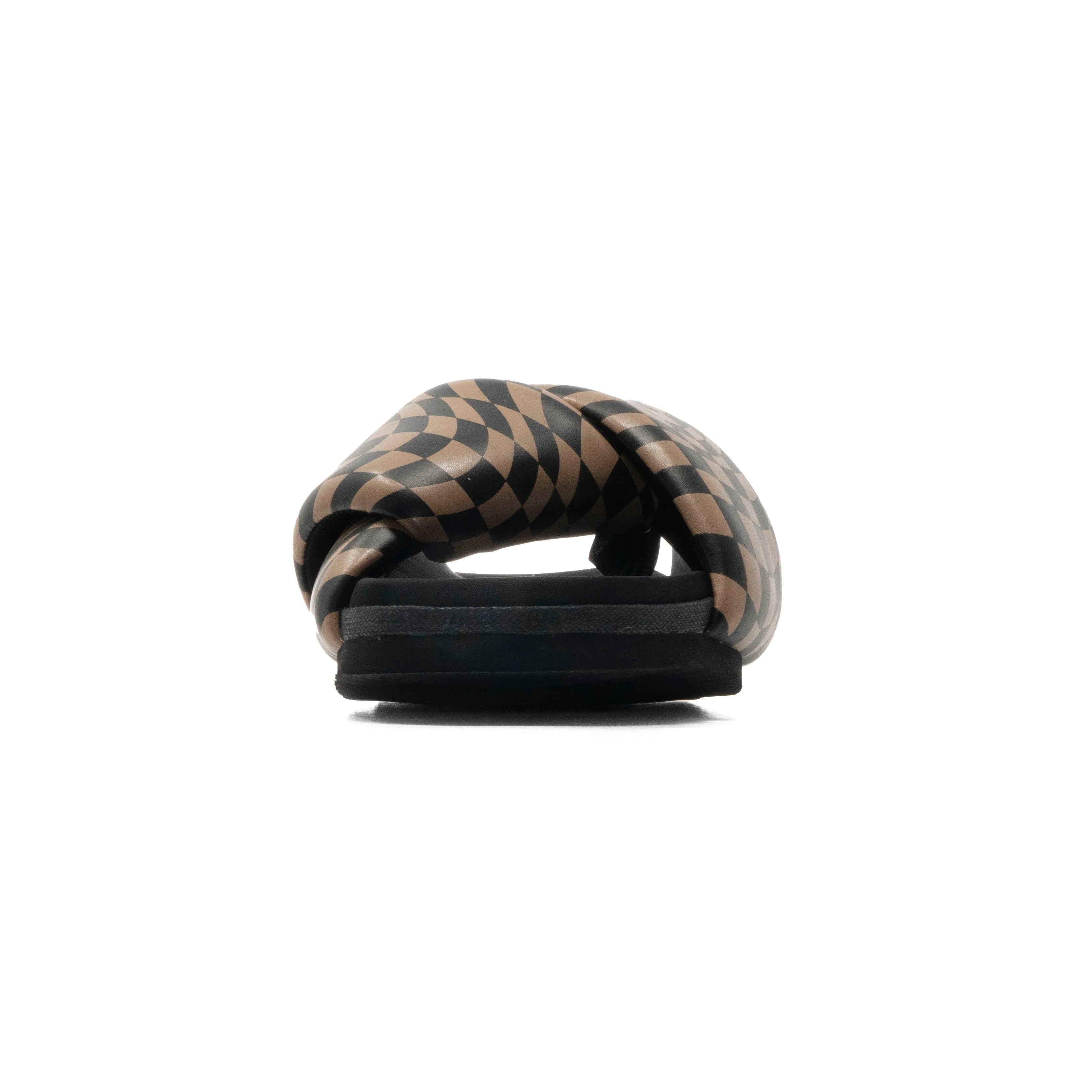 ROAM WAVY CHECK FOLDY BLACK & BEIGE VEGAN LEATHER