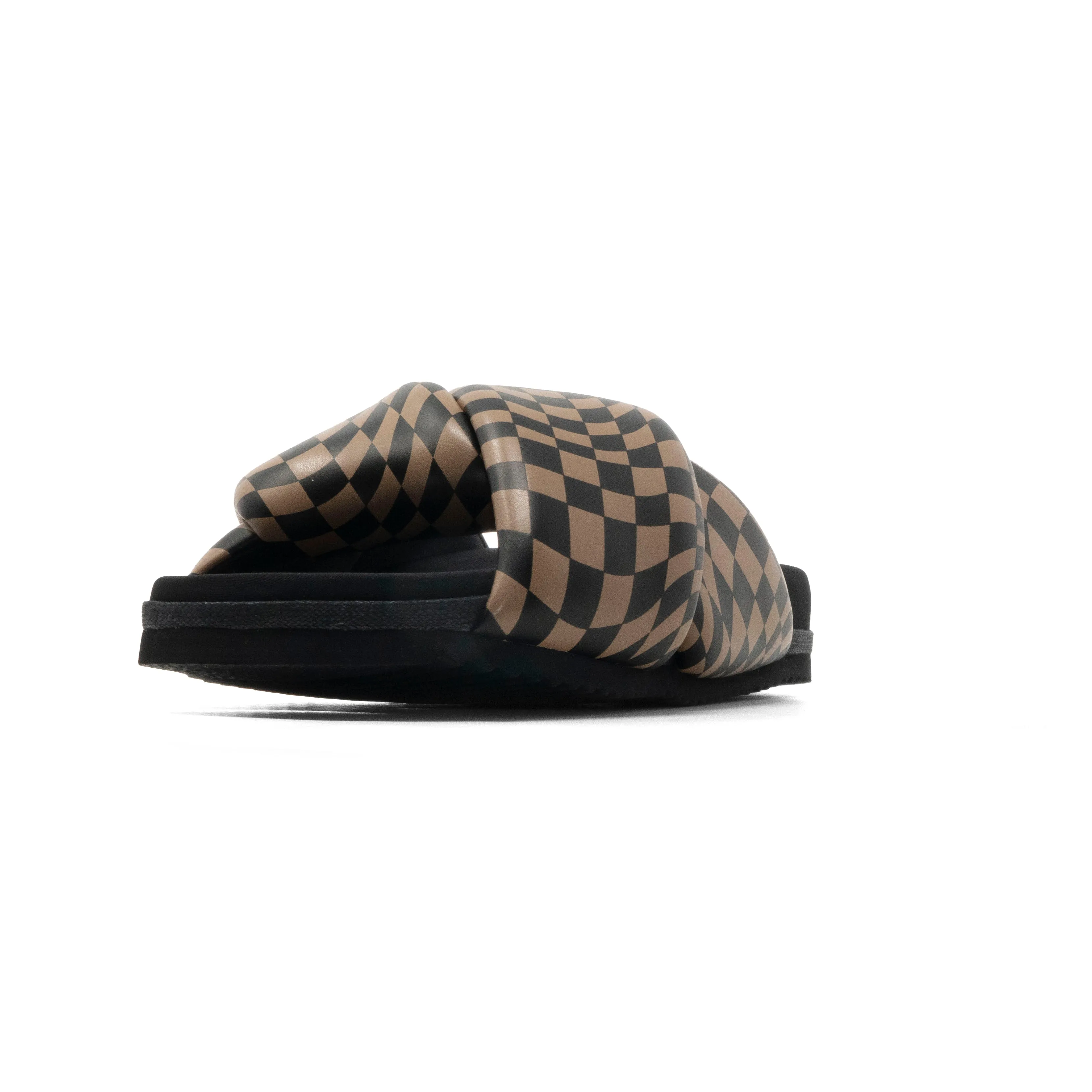 ROAM WAVY CHECK FOLDY BLACK & BEIGE VEGAN LEATHER