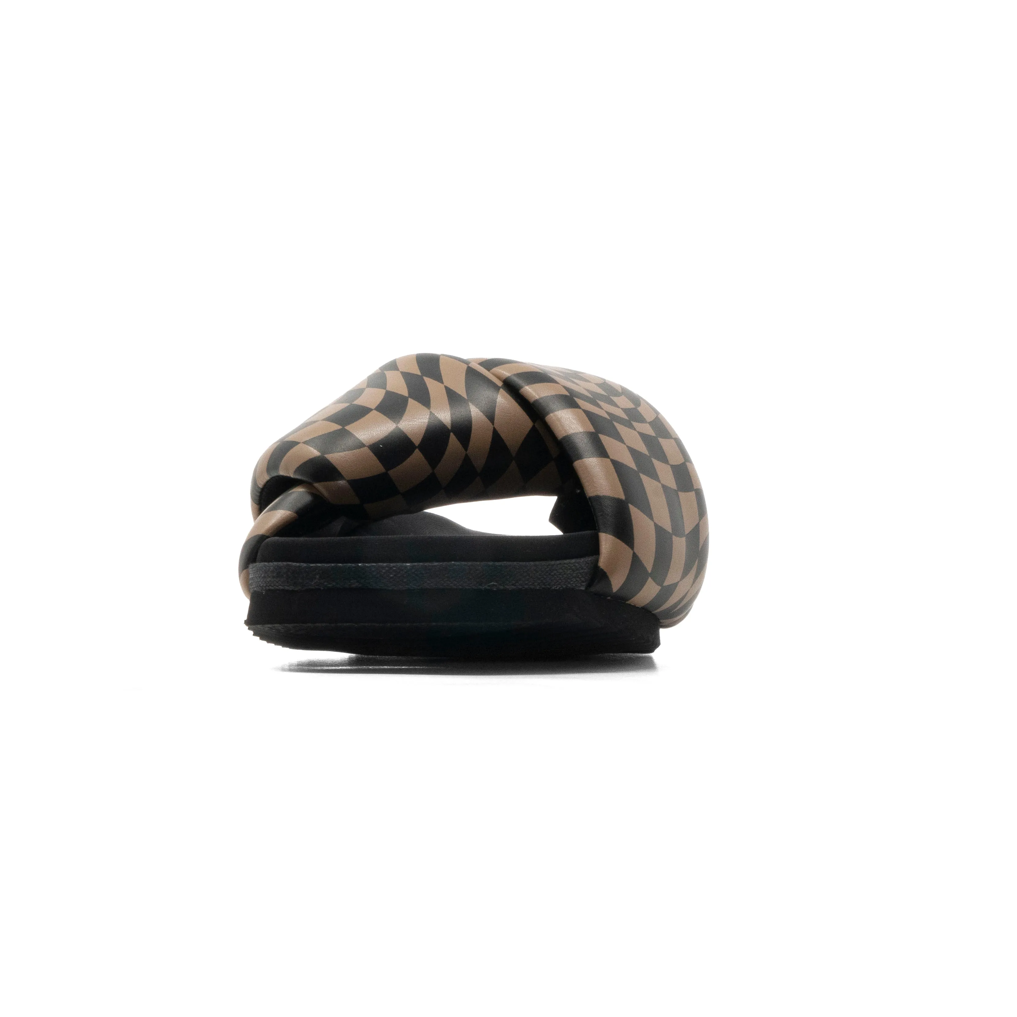 ROAM WAVY CHECK FOLDY BLACK & BEIGE VEGAN LEATHER