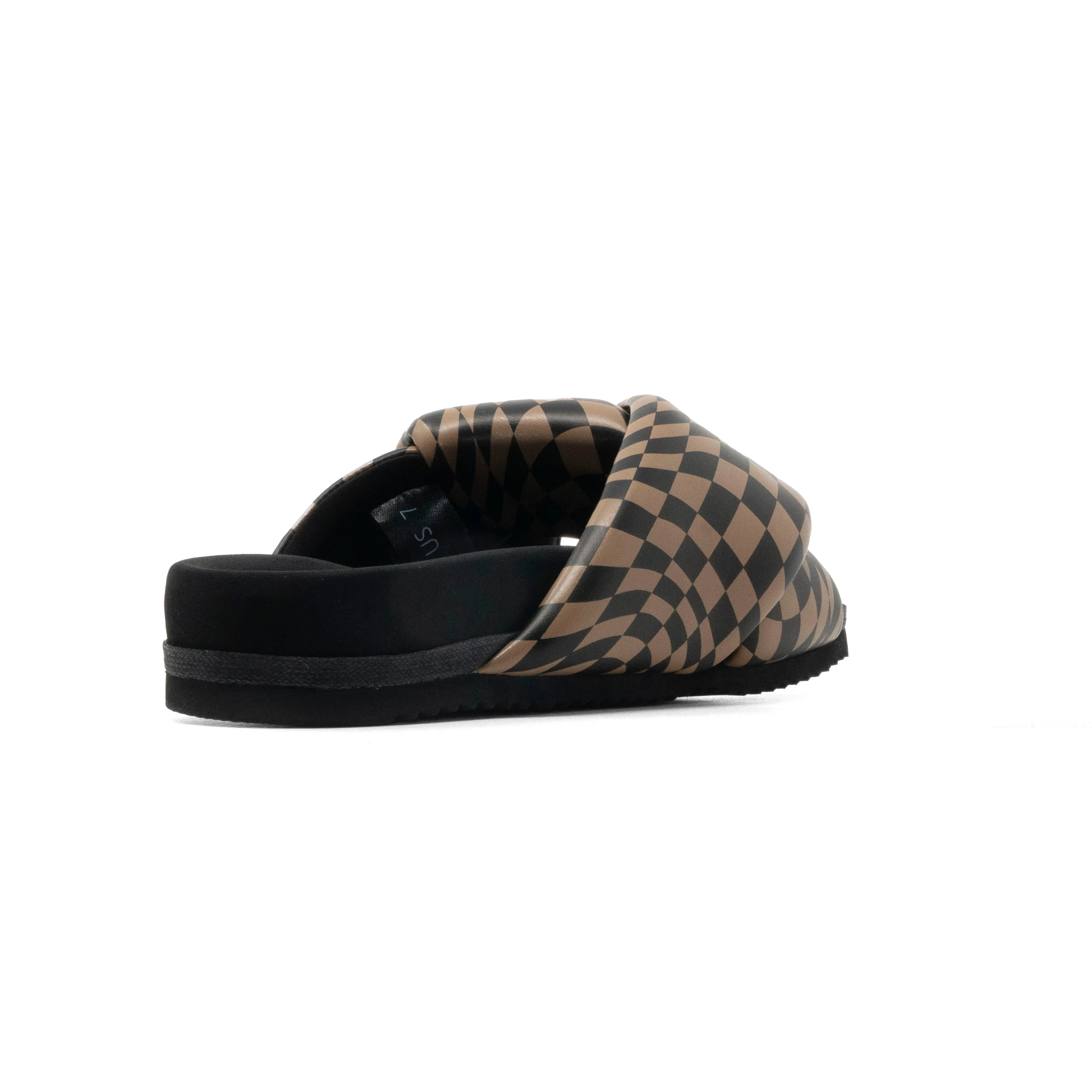 ROAM WAVY CHECK FOLDY BLACK & BEIGE VEGAN LEATHER