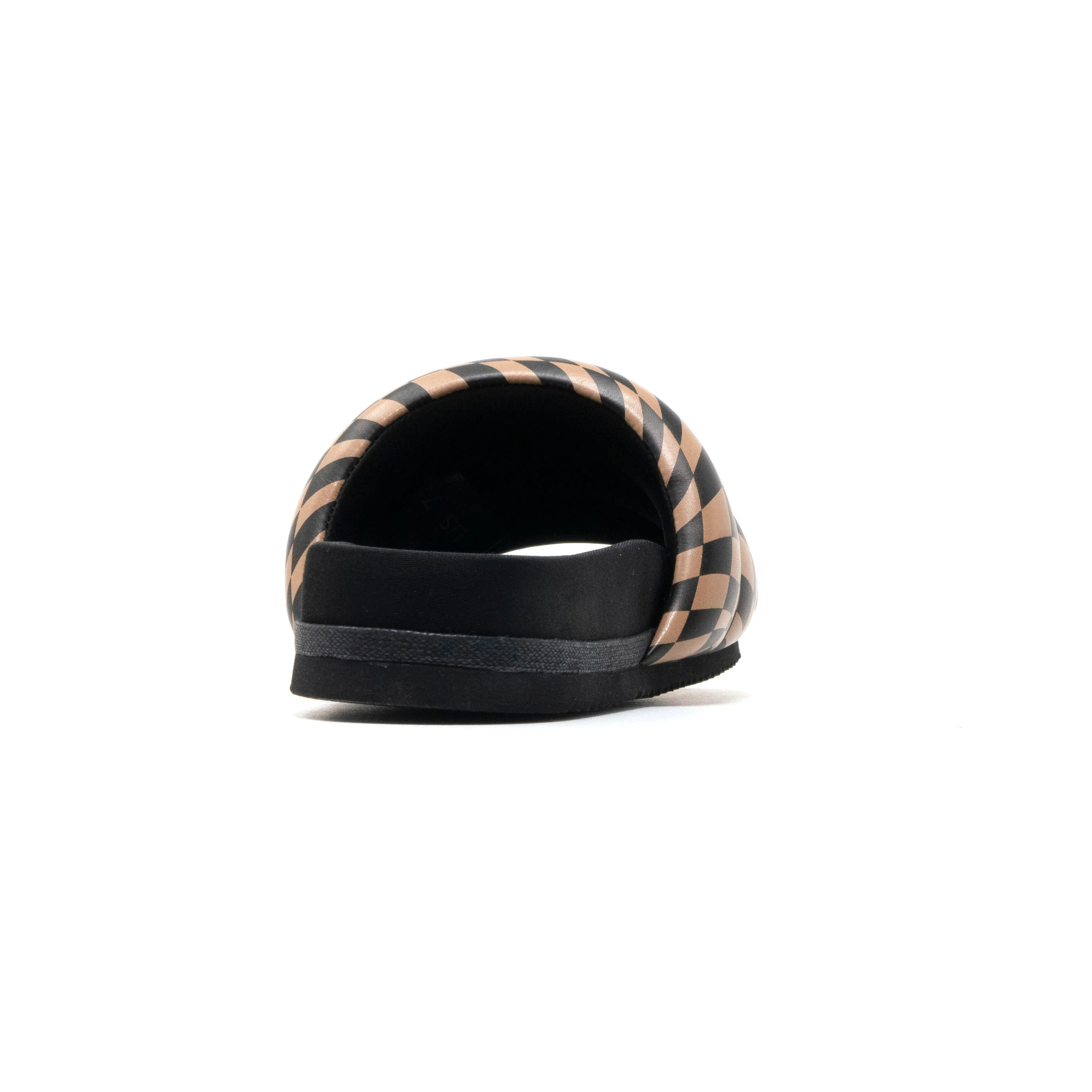 ROAM WAVY CHECK PUFFY BLACK & BEIGE VEGAN LEATHER