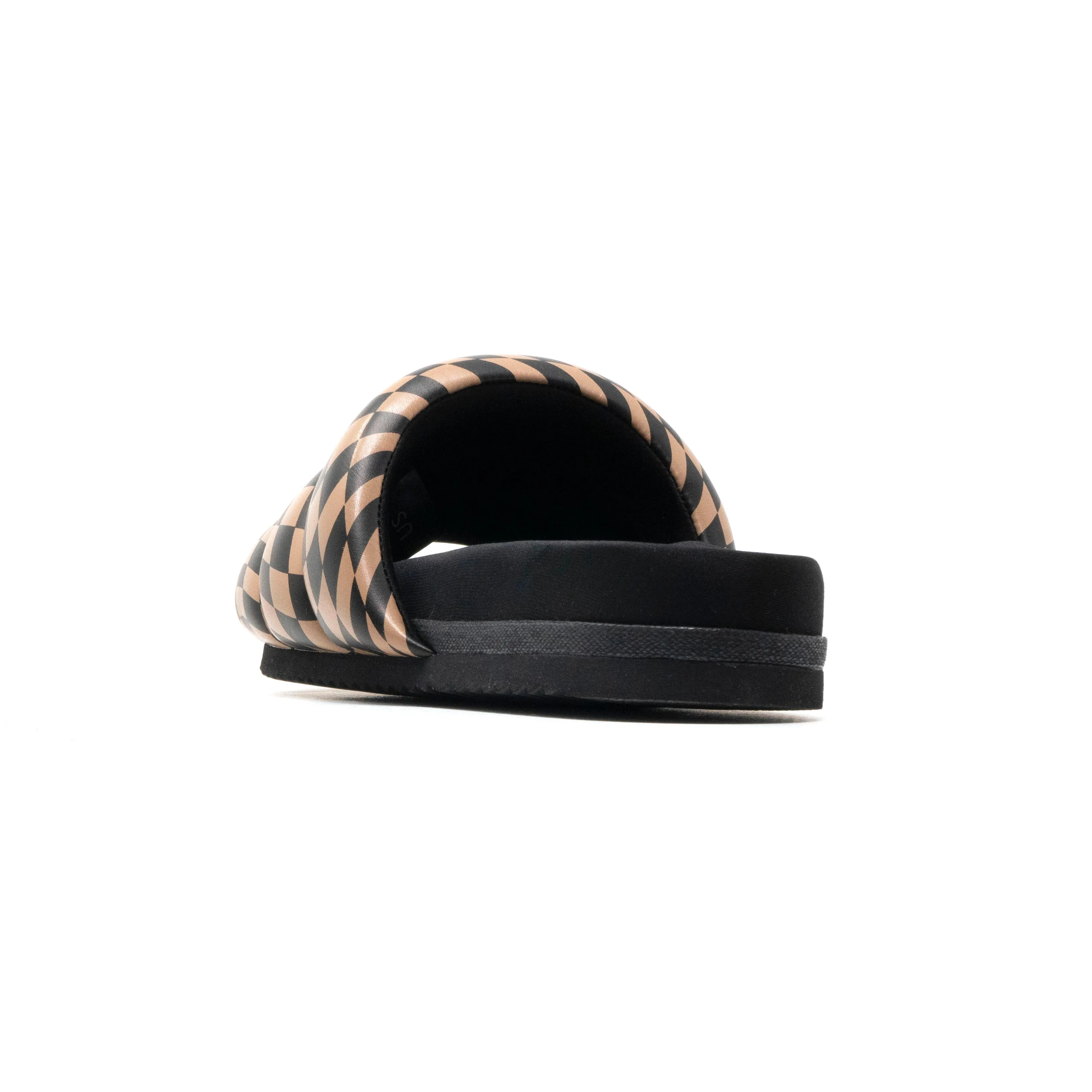 ROAM WAVY CHECK PUFFY BLACK & BEIGE VEGAN LEATHER