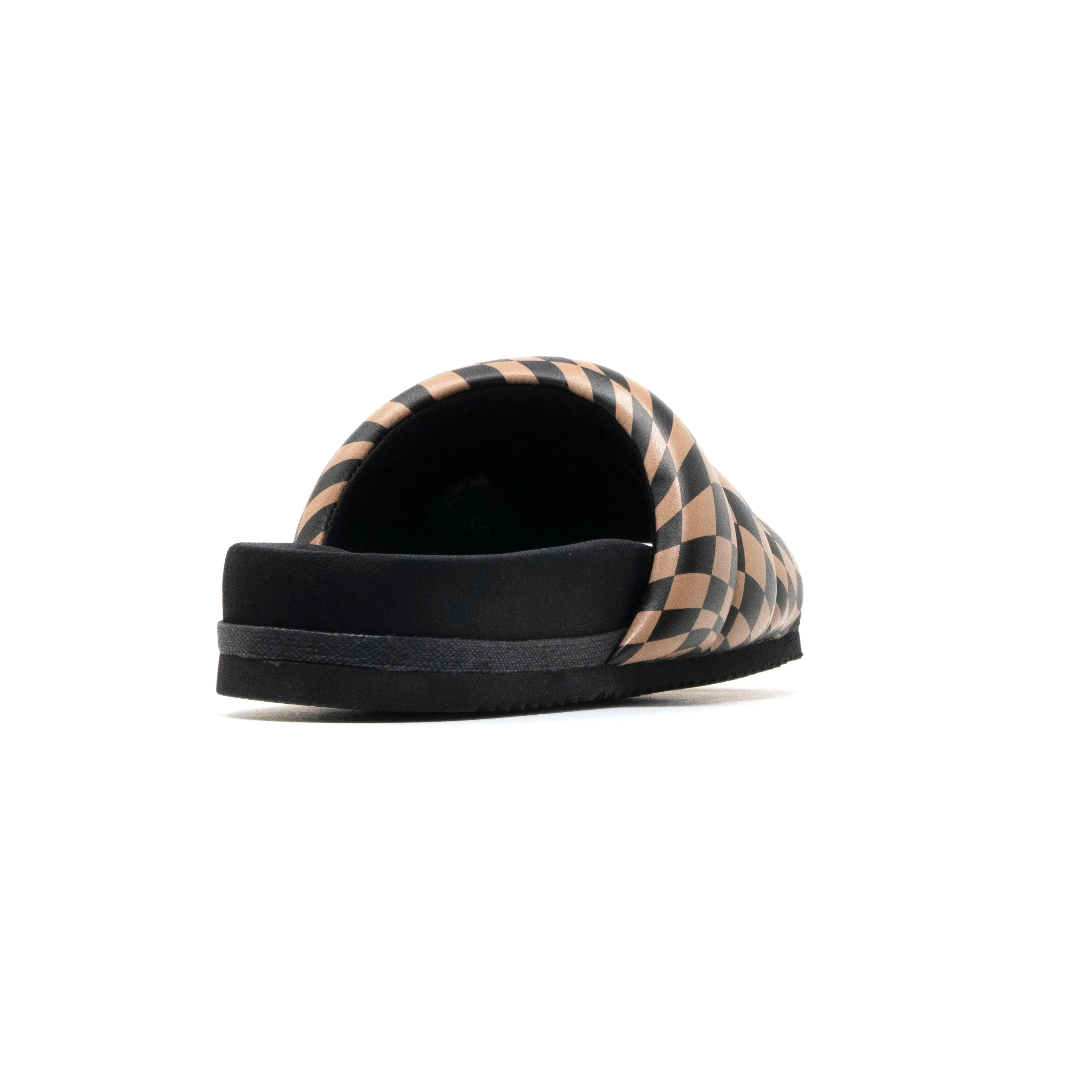 ROAM WAVY CHECK PUFFY BLACK & BEIGE VEGAN LEATHER