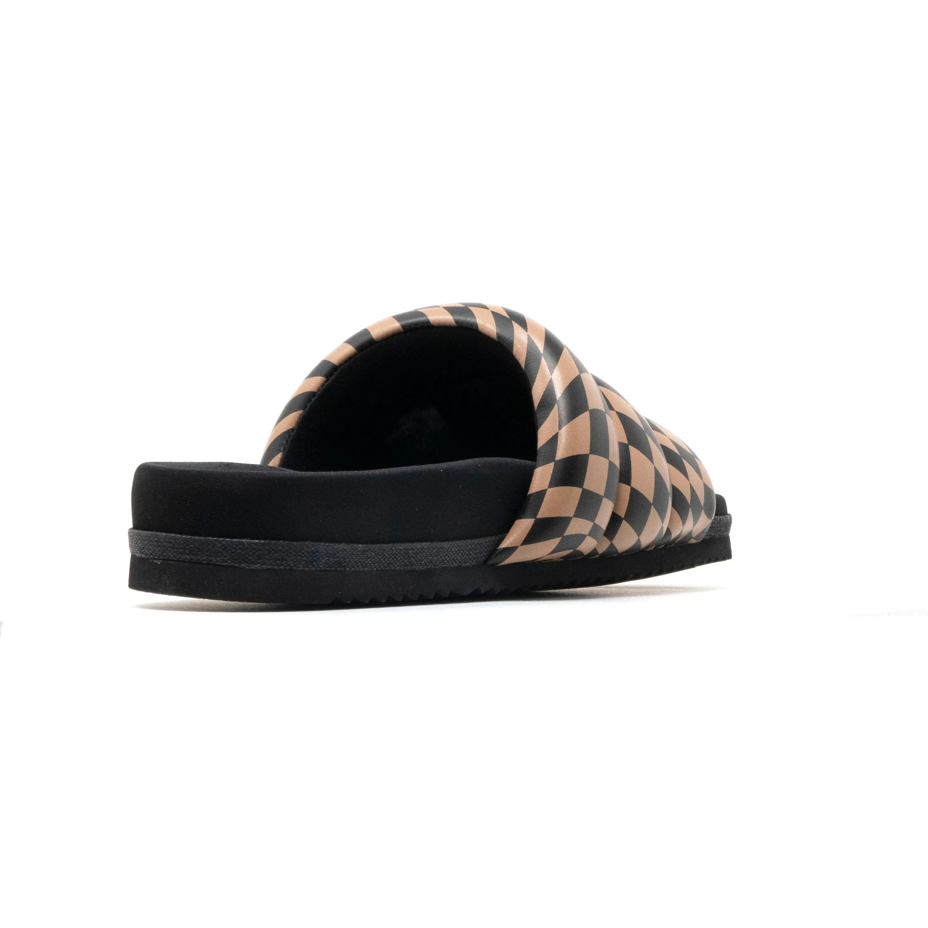 ROAM WAVY CHECK PUFFY BLACK & BEIGE VEGAN LEATHER
