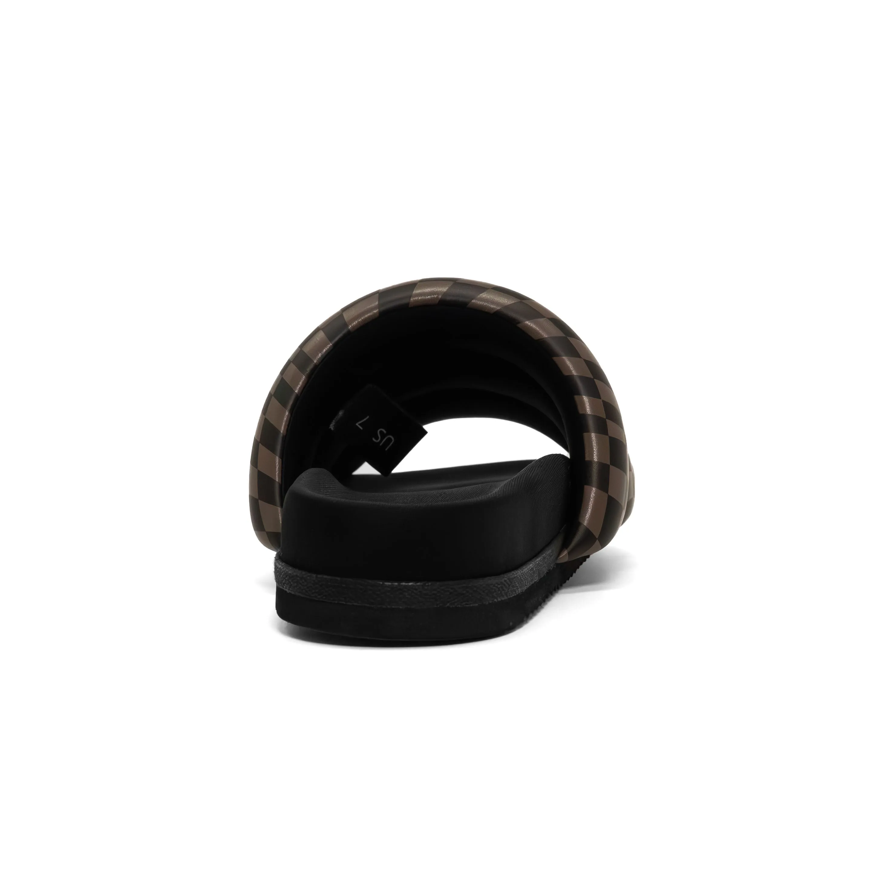 ROAM WAVY CHECK PUFFY BLACK & TAUPE VEGAN LEATHER