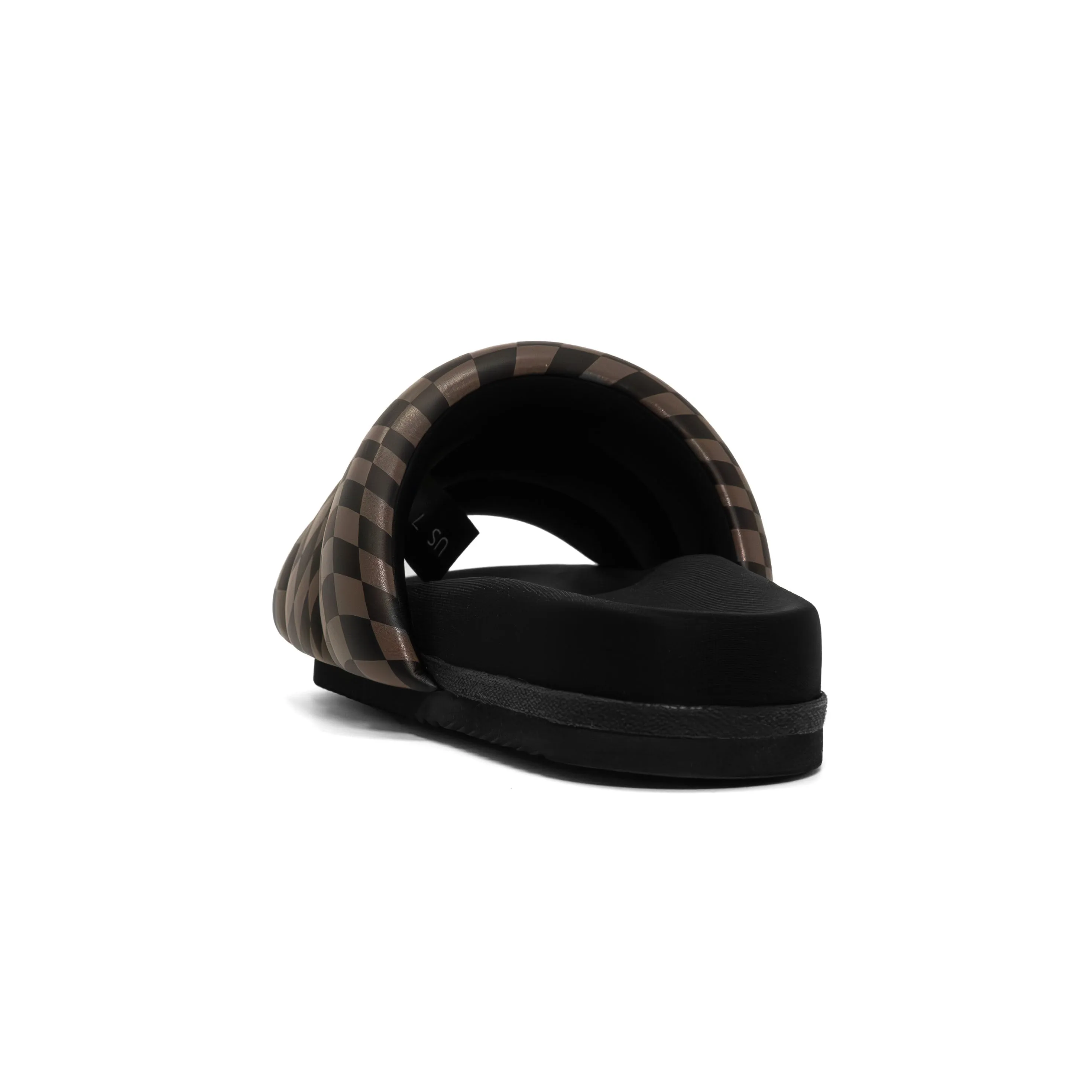 ROAM WAVY CHECK PUFFY BLACK & TAUPE VEGAN LEATHER