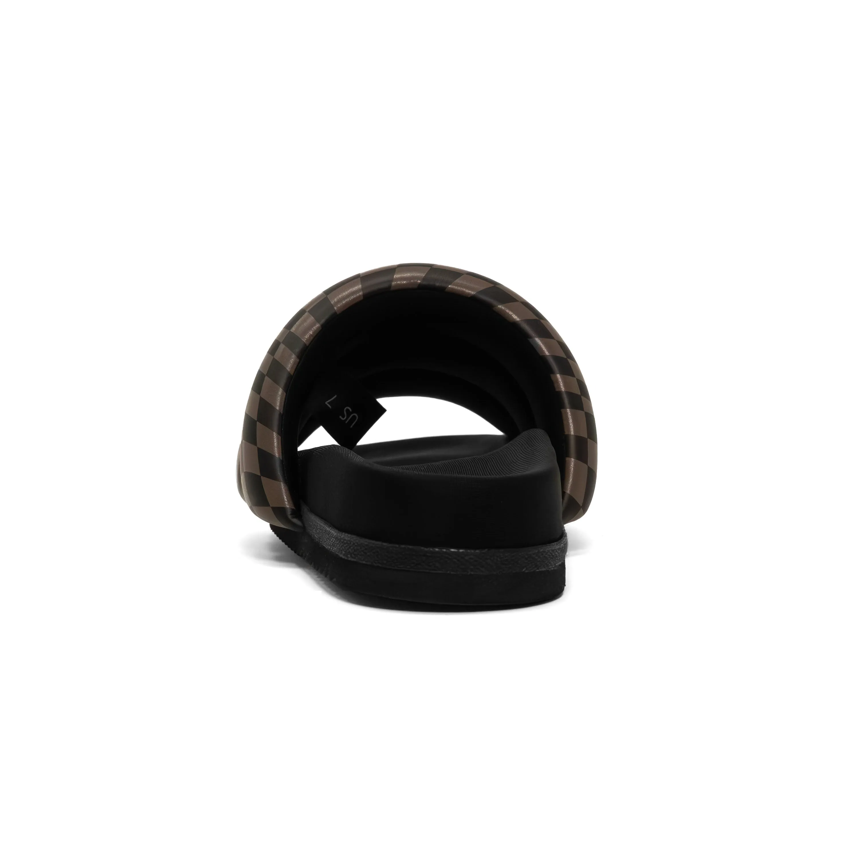ROAM WAVY CHECK PUFFY BLACK & TAUPE VEGAN LEATHER