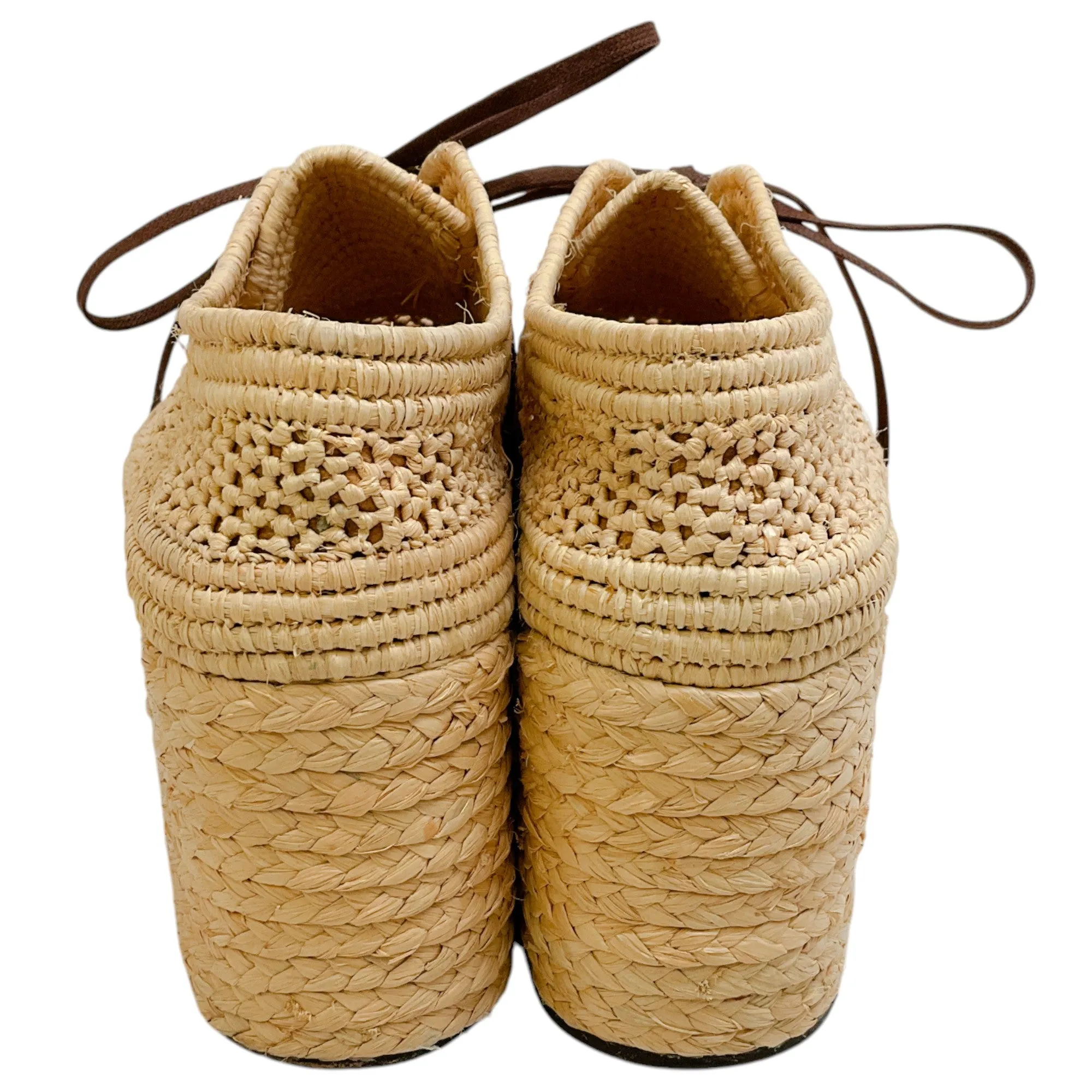 Robert Clergerie Rattan Platform Lace Up Oxfords