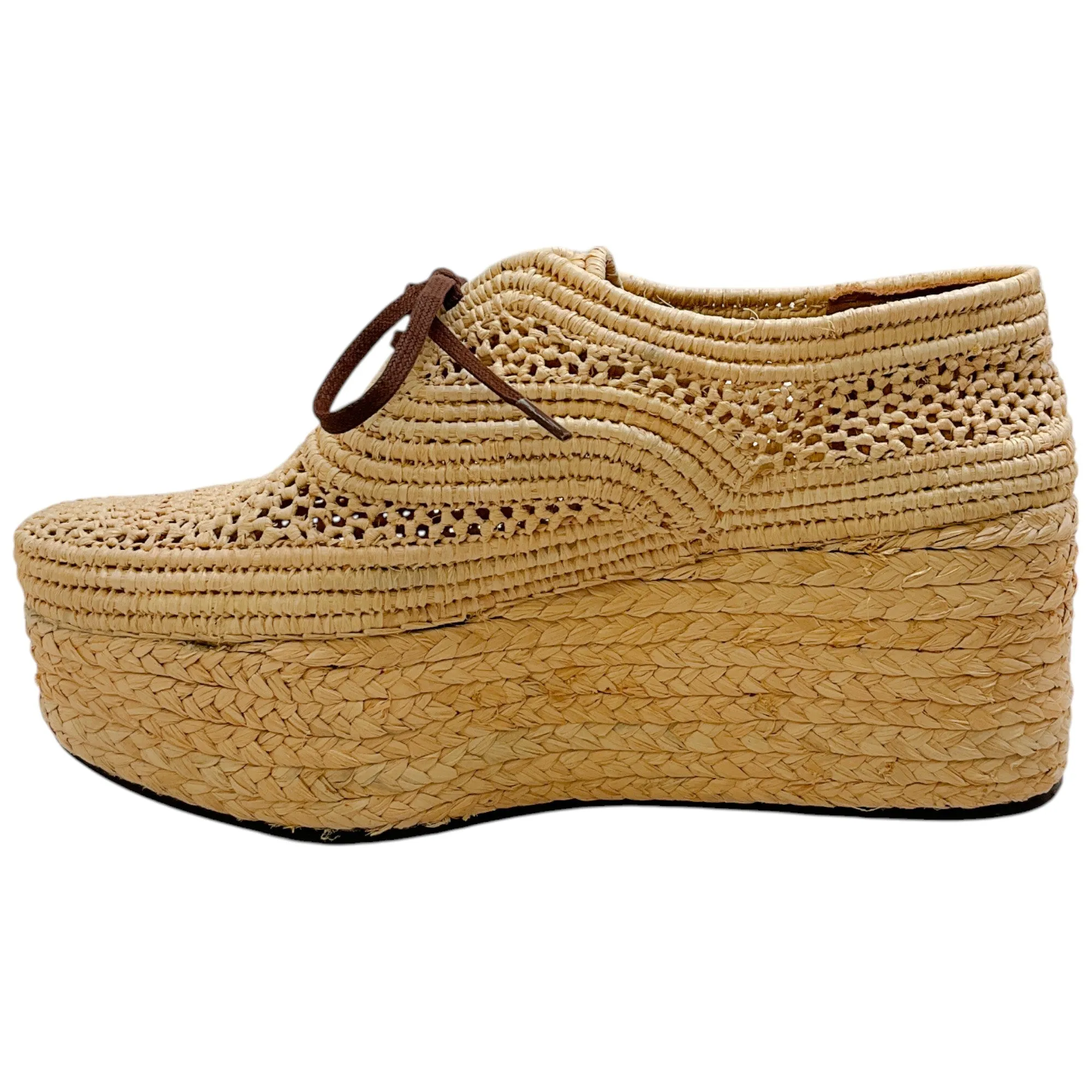 Robert Clergerie Rattan Platform Lace Up Oxfords