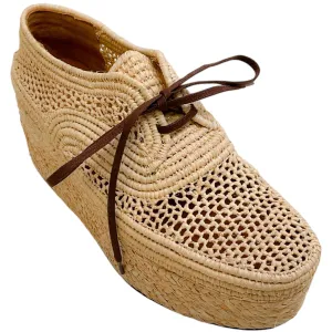 Robert Clergerie Rattan Platform Lace Up Oxfords
