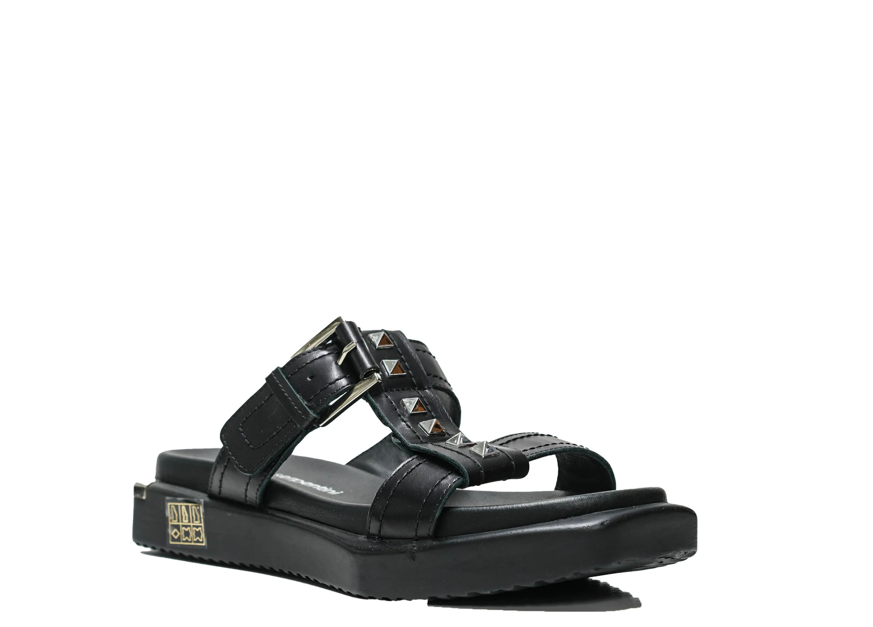 Roberto Serpentini Women's Black Leather Sandal 17501 40% OFF