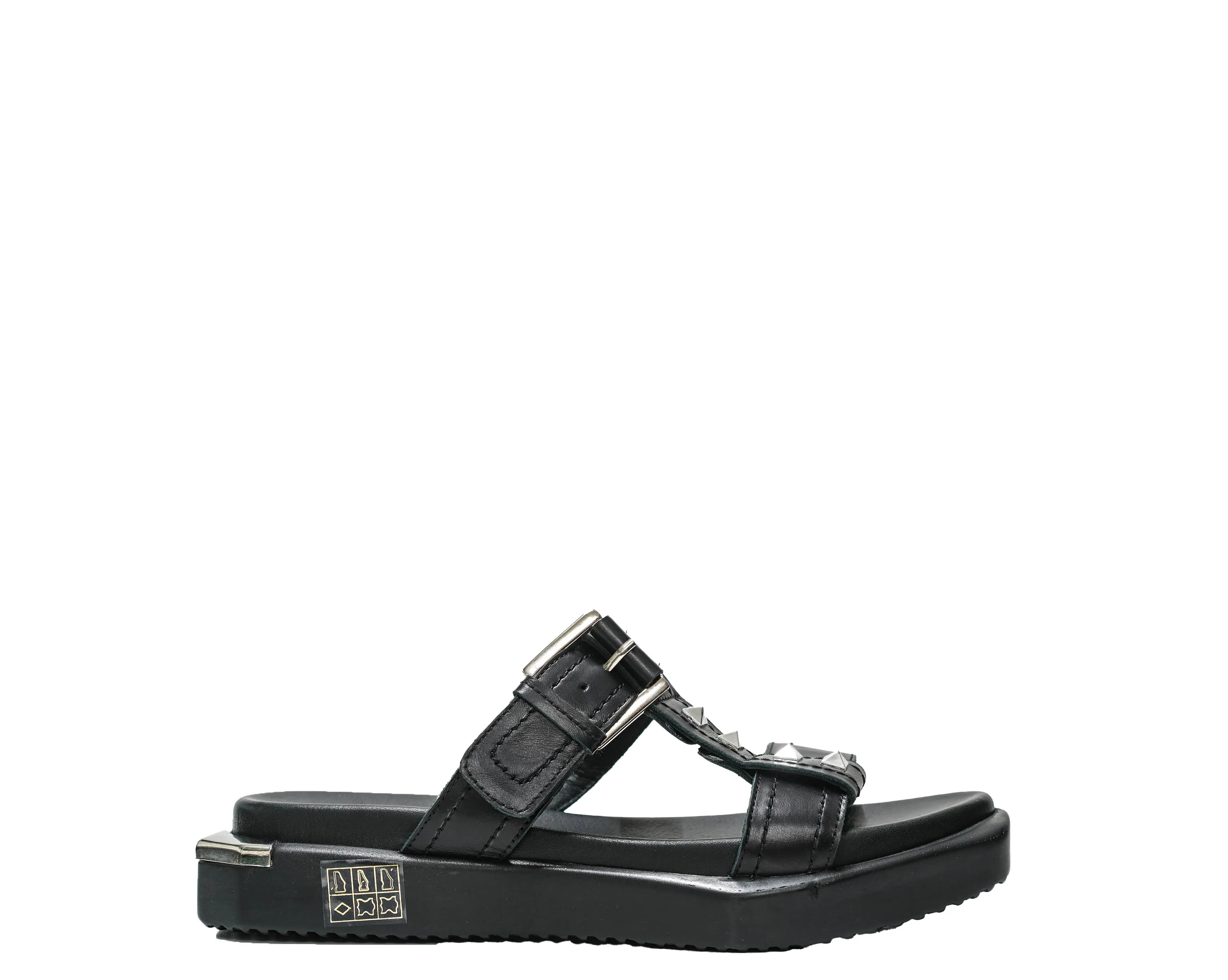 Roberto Serpentini Women's Black Leather Sandal 17501 40% OFF