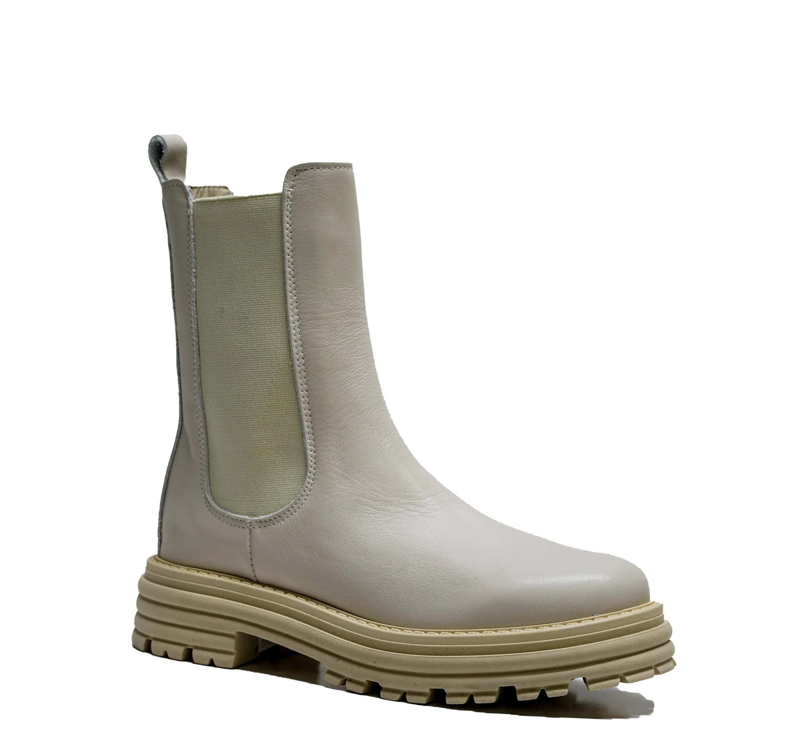 Roberto Serpentini Women's Leather Pale Grey Pull On Boots Beatles 30% OFF